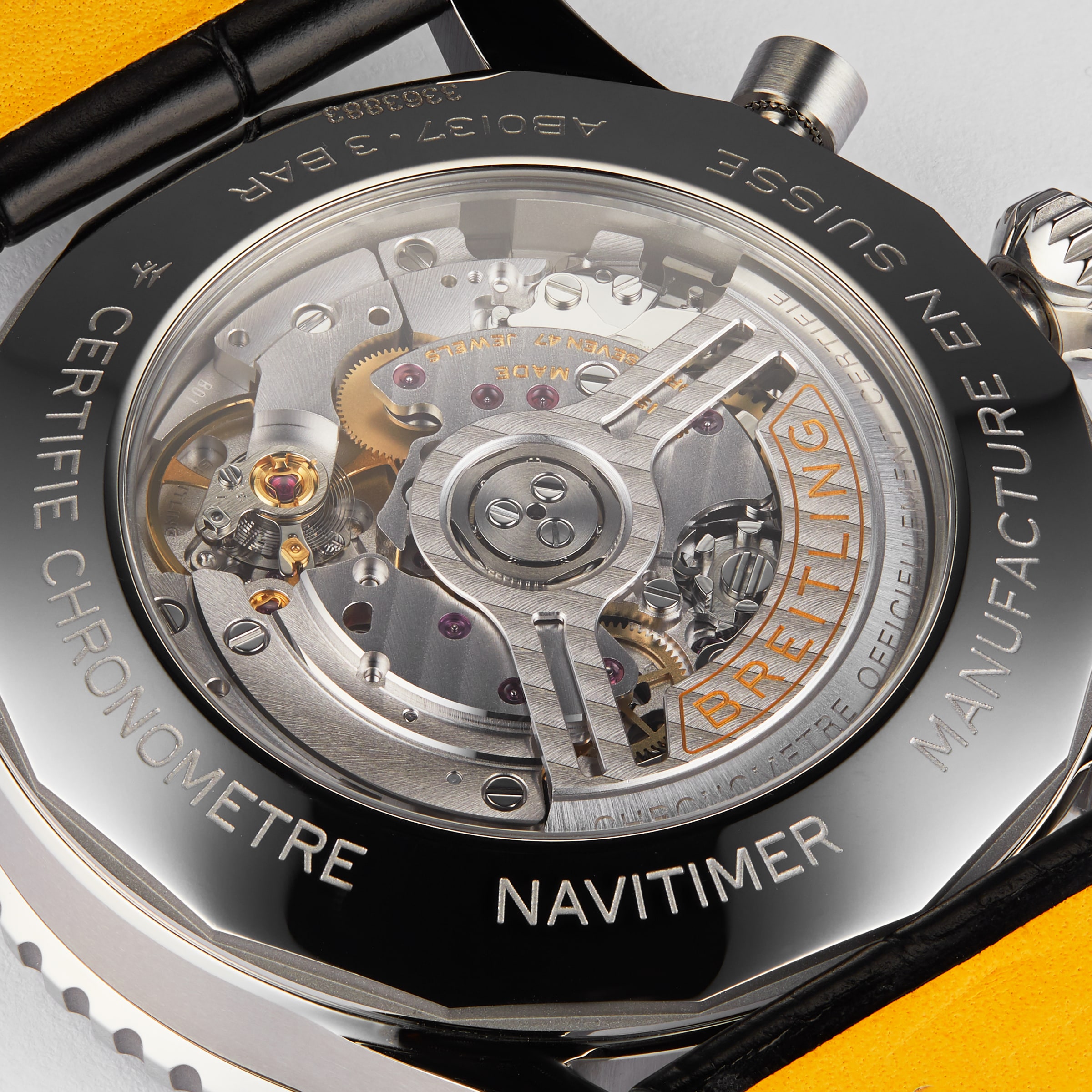 Replica Breitling Navitimer B01 Chronograph 46 Stainless Steel Leather Strap details AB0137211B1P1 5 Replica Breitling Navitimer B01 Chronograph 46 Stainless Steel Leather Strap details AB0137211B1P1