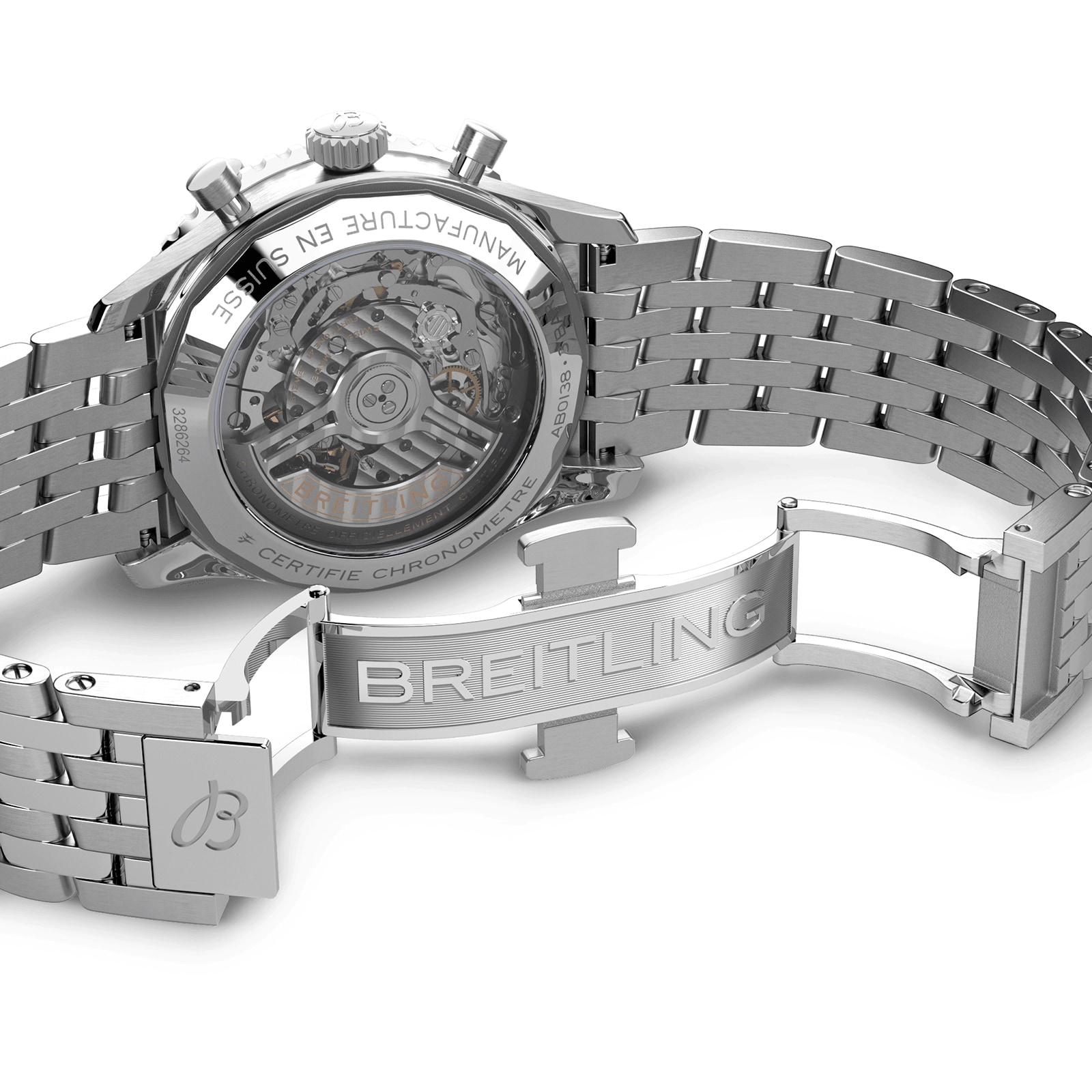 Replica Breitling Navitimer B01 Chronograph 43 Silver details AB0138241G1A1