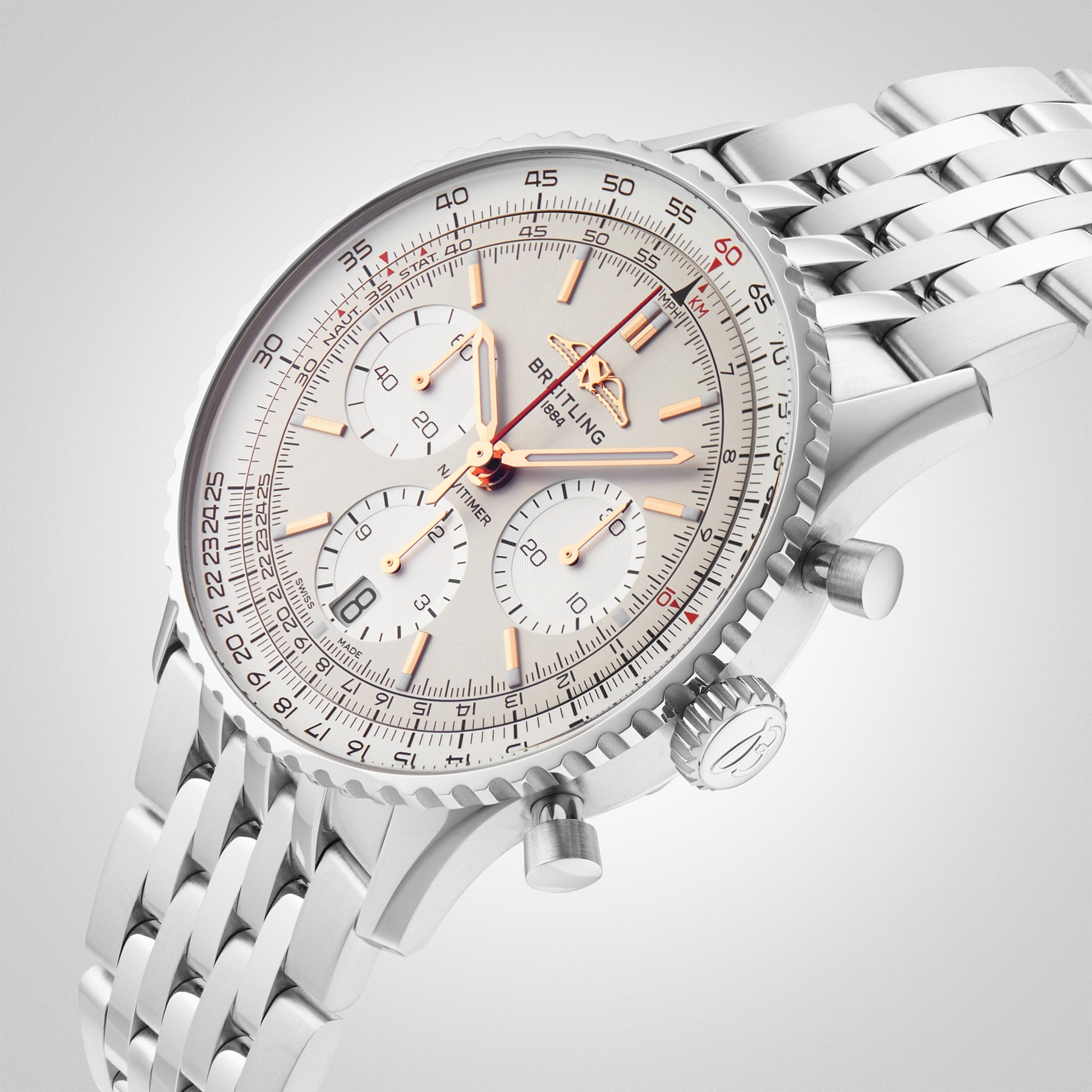 Replica Breitling Navitimer B01 Chronograph 41 Stainless Steel details AB0139211G1A1