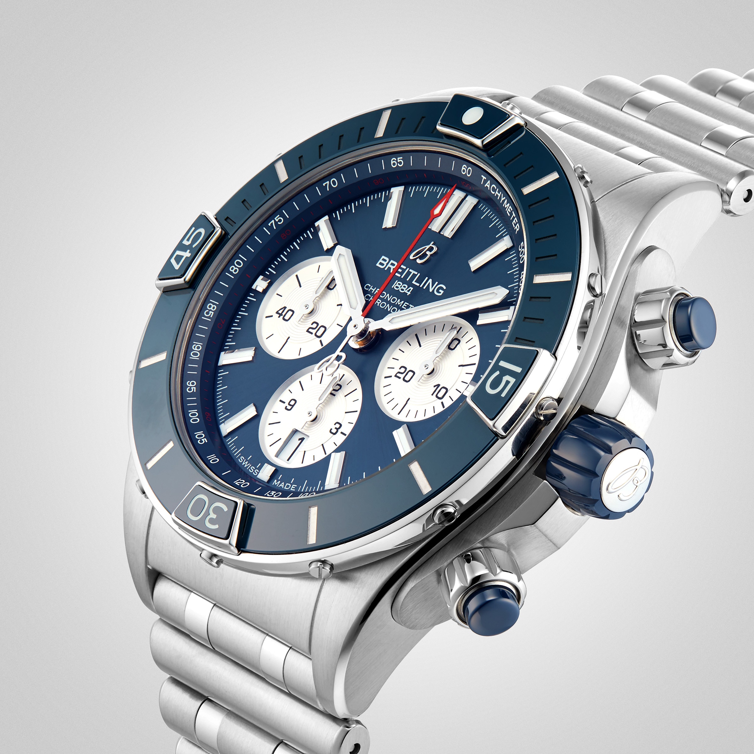Replica Breitling Super Chronomat B01 44 Stainless Steel details AB0136161C1A1