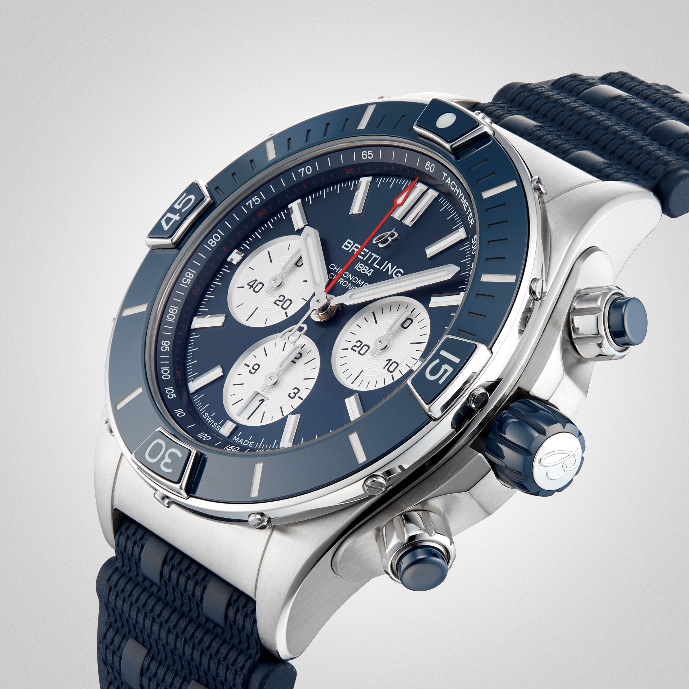 Replica Breitling Super Chronomat B01 44 Rubber Strap details AB0136161C1S1