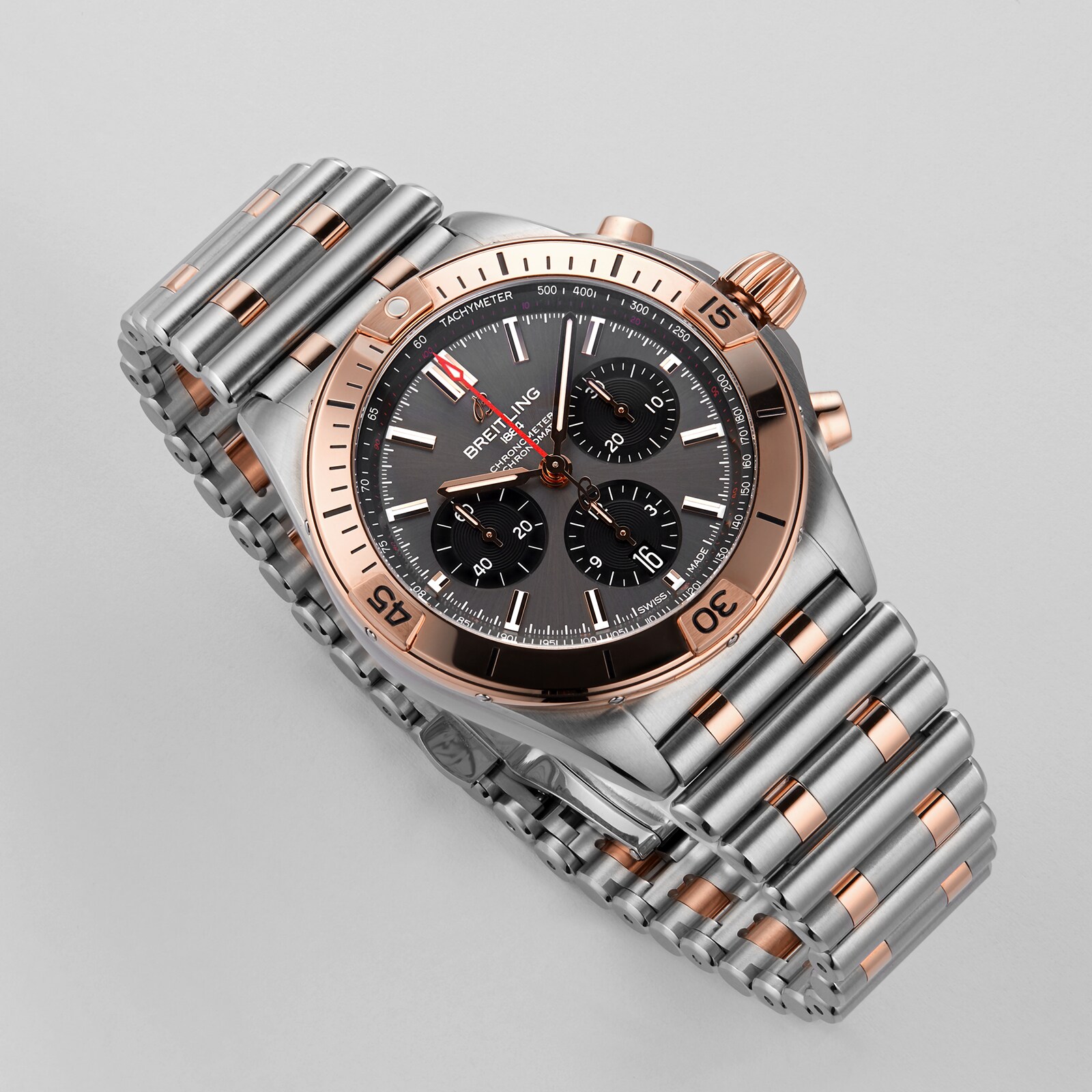 Replica Breitling Chronomat B01 42 Stainless Steel 18k Red Gold details UB0134101B1U1 5 Replica Breitling Chronomat B01 42 Stainless Steel 18k Red Gold details UB0134101B1U1