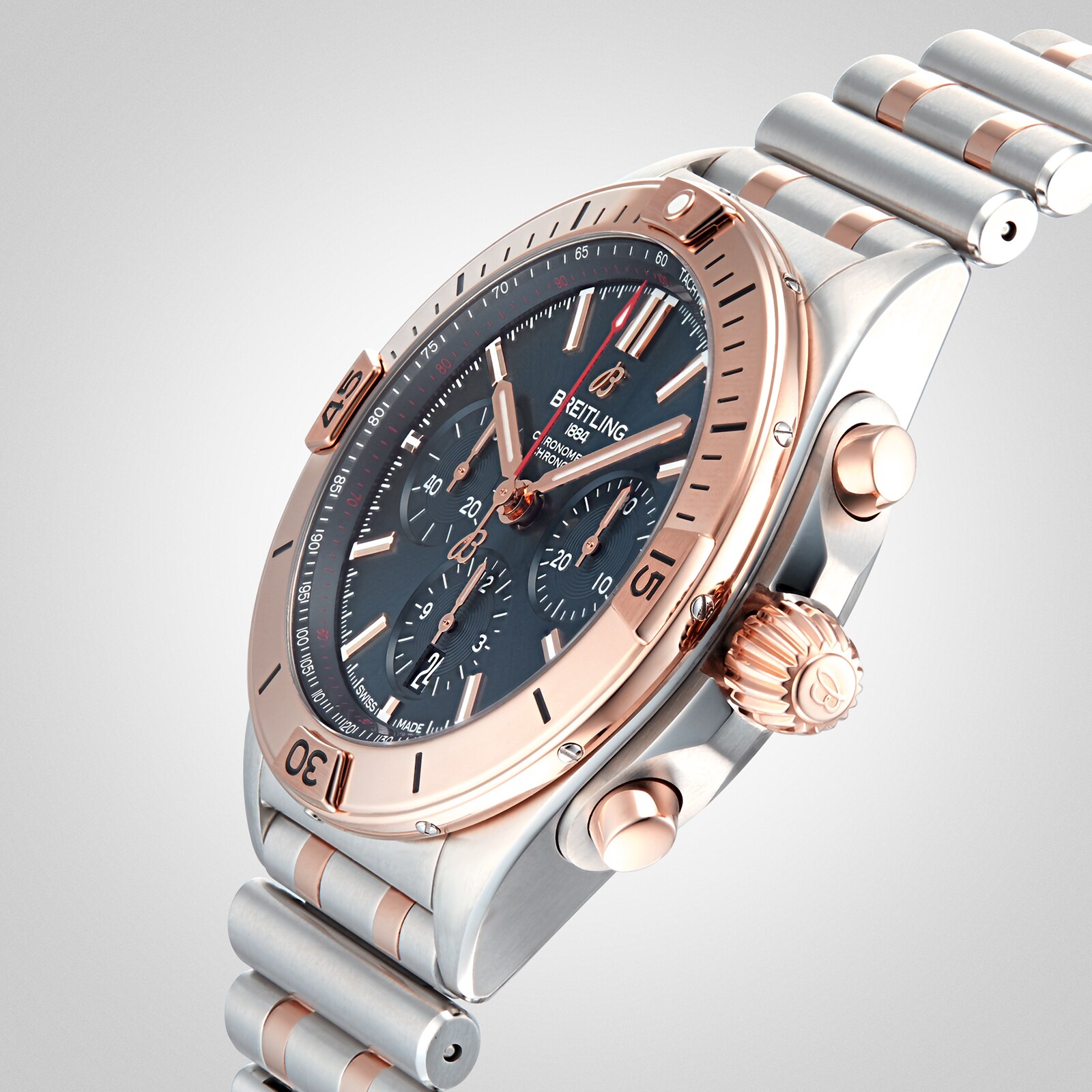 Replica Breitling Chronomat B01 42 Stainless Steel 18k Red Gold details UB0134101C1U1 5 Replica Breitling Chronomat B01 42 Stainless Steel 18k Red Gold details UB0134101C1U1