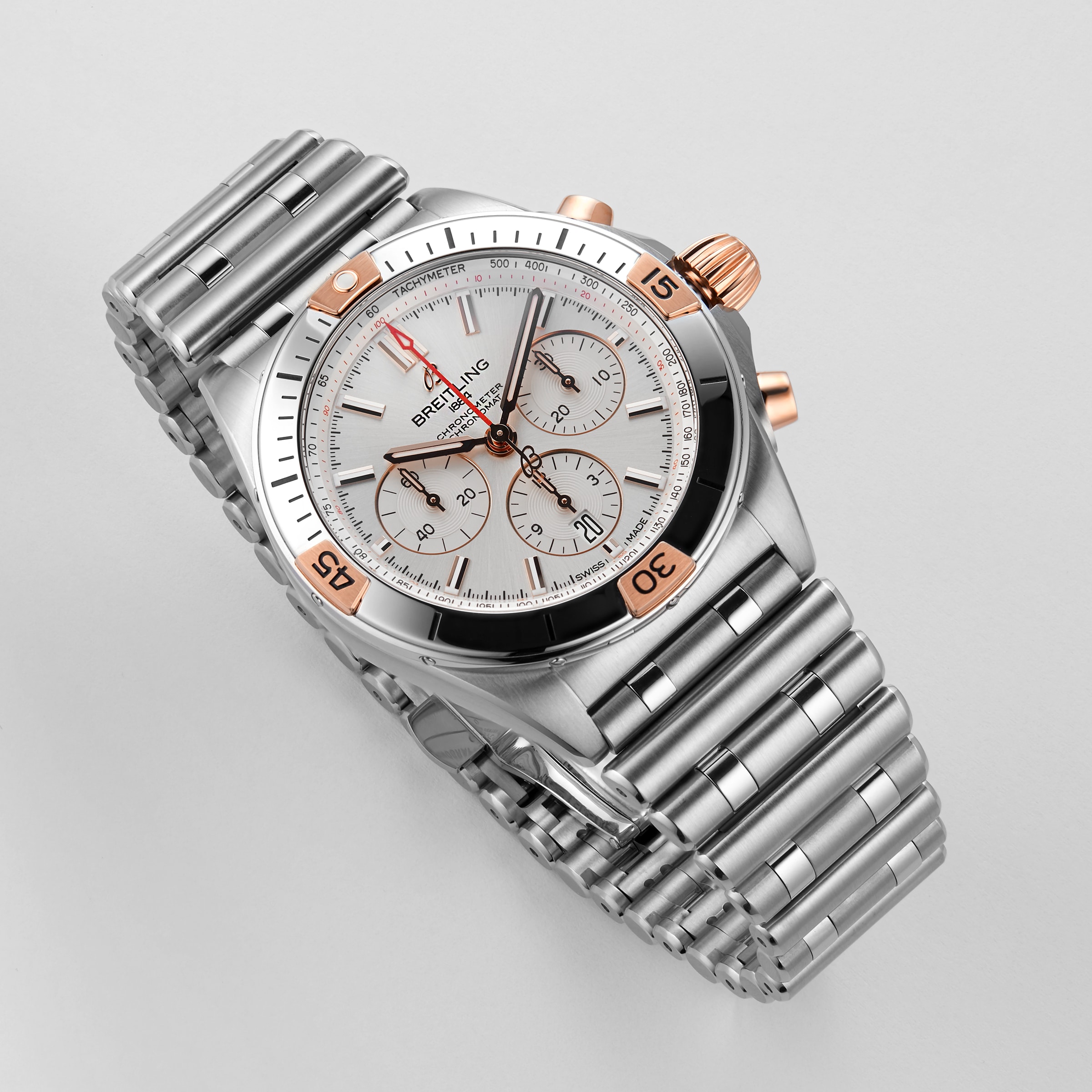Replica Breitling Chronomat B01 42 Stainless Steel 18k Red Gold details IB0134101G1A1 5 Replica Breitling Chronomat B01 42 Stainless Steel 18k Red Gold details IB0134101G1A1