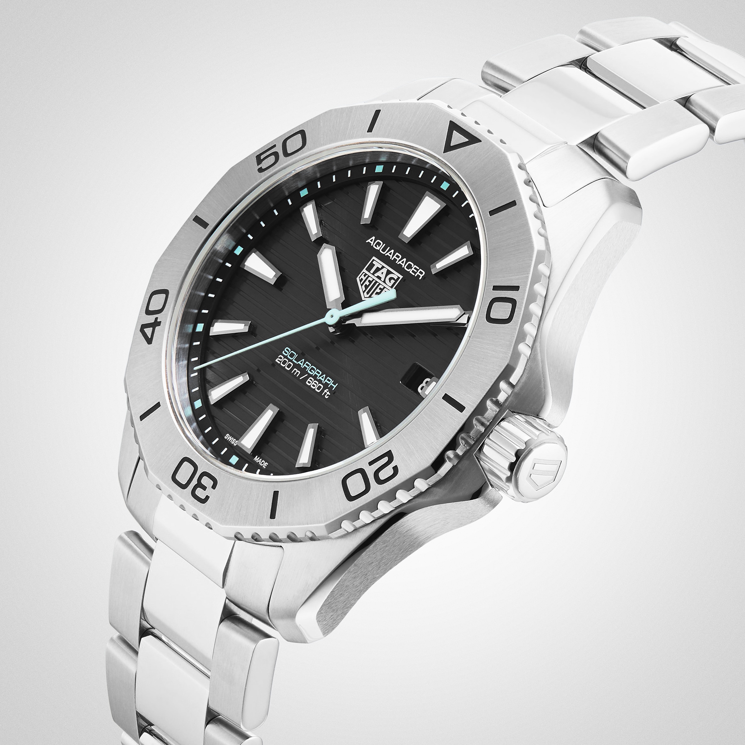 Replica TAG Heuer Aquaracer 200 Professional Solargraph 40mm Mens details Black WBP1114.BA0000 5 Replica TAG Heuer Aquaracer 200 Professional Solargraph 40mm Mens details Black WBP1114.BA0000
