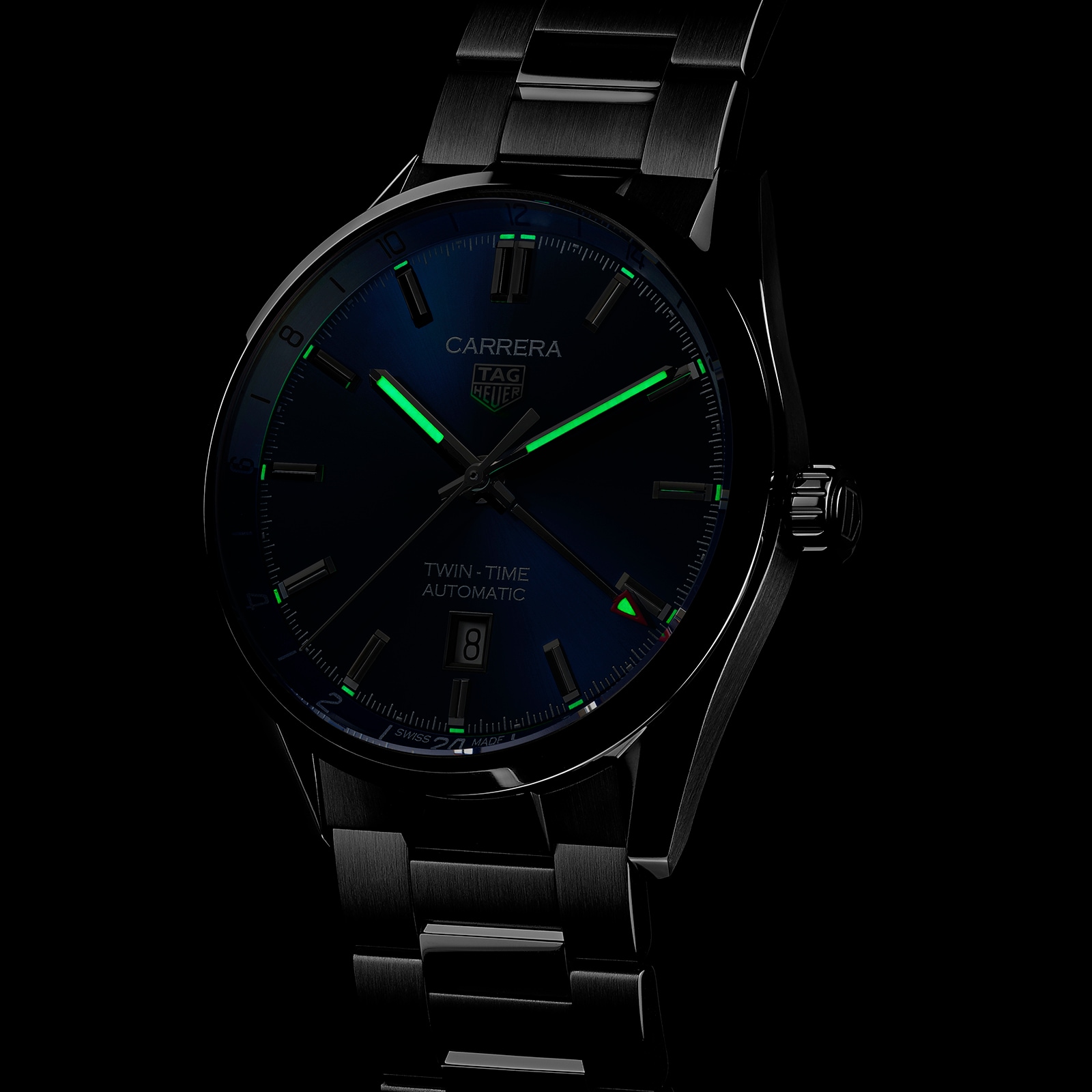 Replica TAG Heuer Carrera Three-Hand Twin-Time 41mm Automatic Mens details WBN201A.BA0640