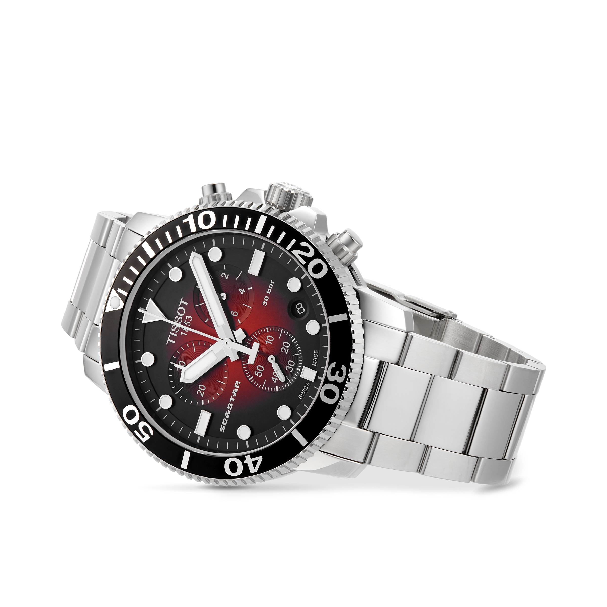 Replica Tissot T-Sport Seastar 1000 Quartz Chronograph 45.5mm Mens details Red T1204171142100