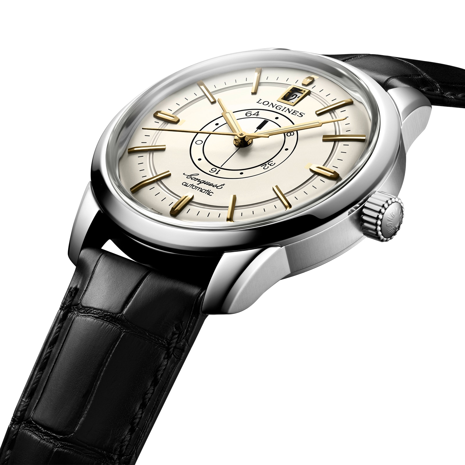Replica Longines Conquest Heritage Central Power Reserve 38mm Mens details Cream L16484782