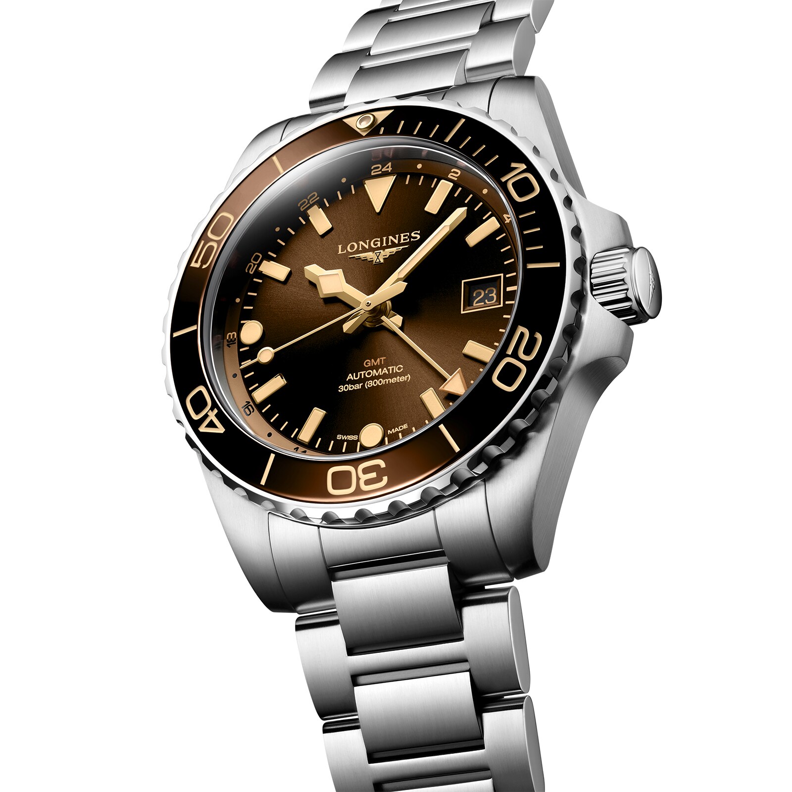 Replica Longines Hydroconquest 41mm Mens details Brown Stainless Steel L37904666 5 Replica Longines Hydroconquest 41mm Mens details Brown Stainless Steel L37904666