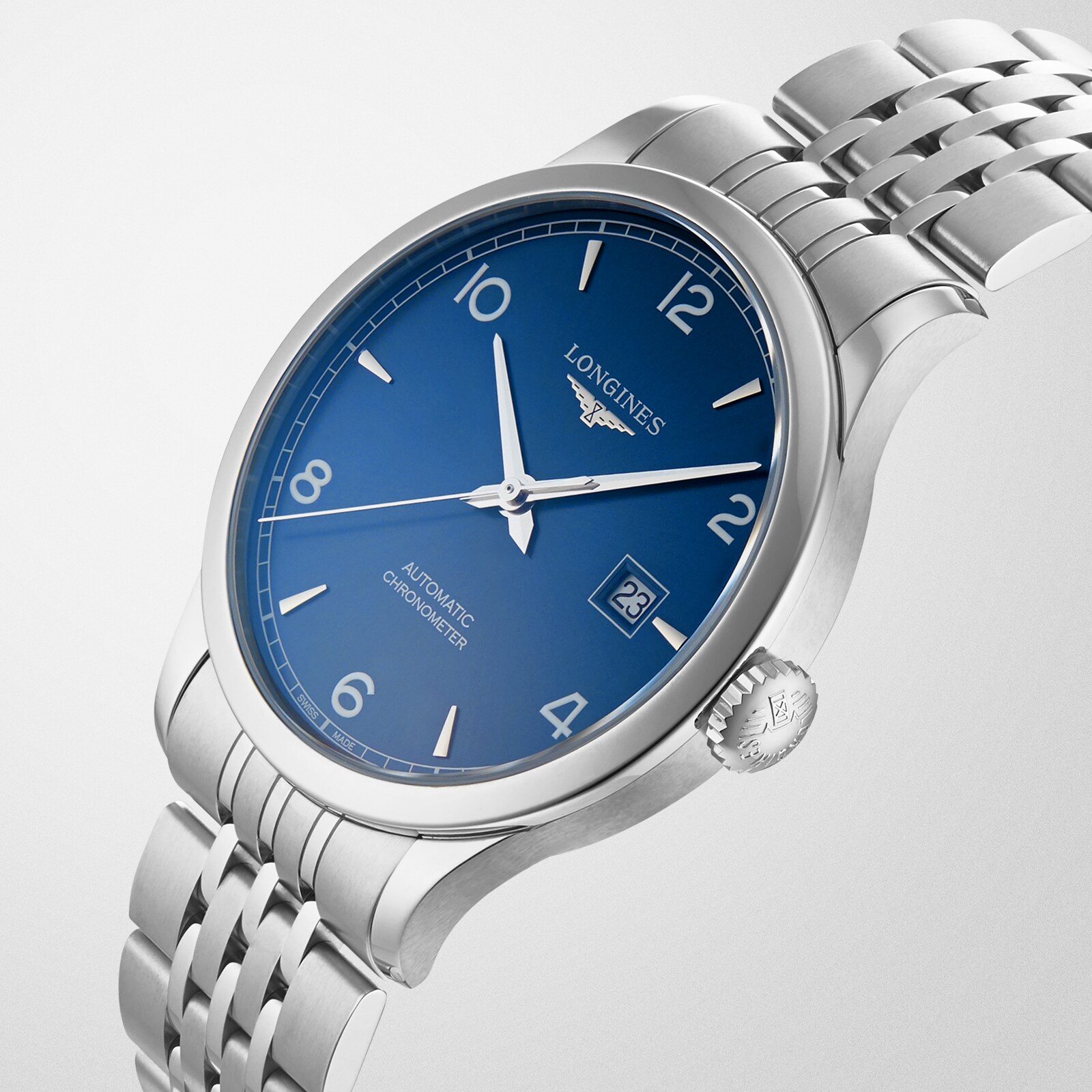 Replica Longines Record 40mm Mens details Sunray Blue L28214966 5 Replica Longines Record 40mm Mens details Sunray Blue L28214966