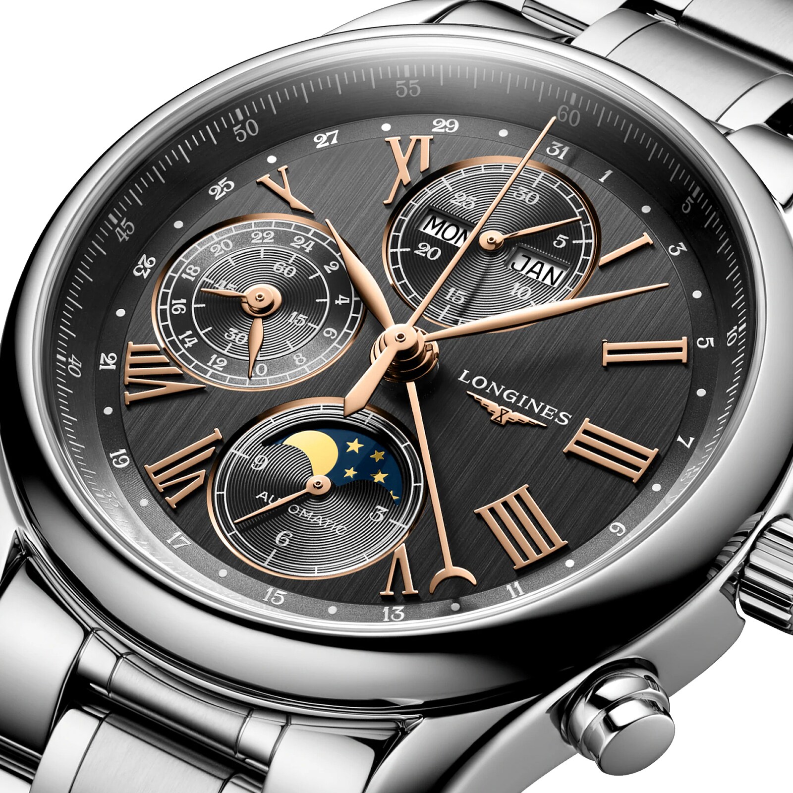 Replica Longines Master Collection 40mm Mens details Grey Stainless Steel L26734616 5 Replica Longines Master Collection 40mm Mens details Grey Stainless Steel L26734616