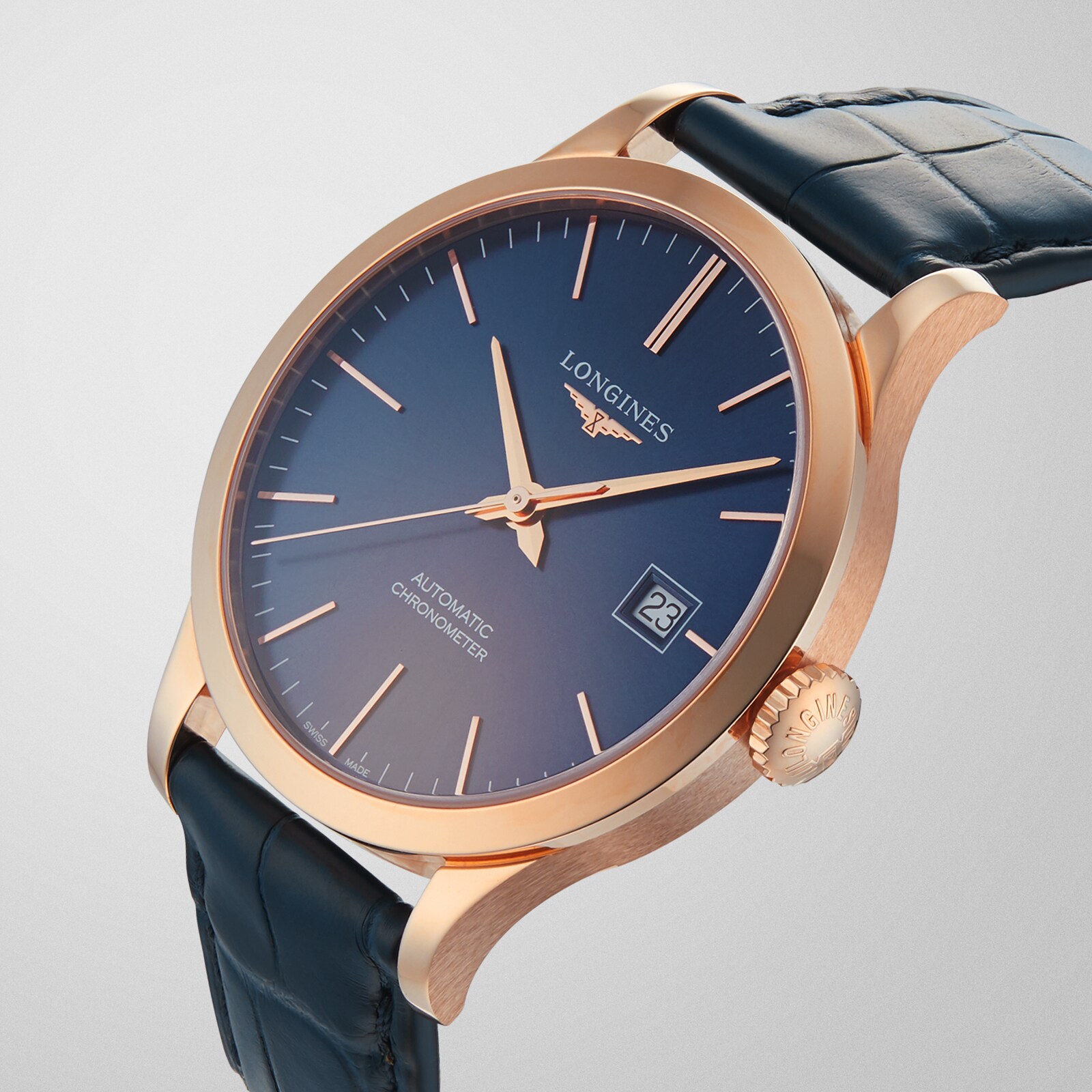 Replica Longines Record 38.5mm Mens details Sunray Blue L28208922 5 Replica Longines Record 38.5mm Mens details Sunray Blue L28208922