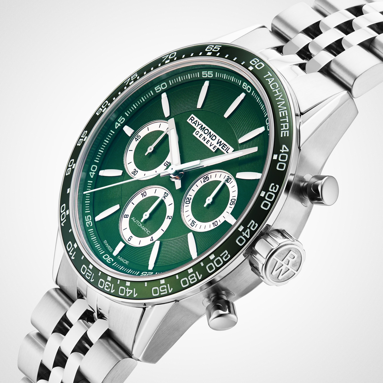 Replica Raymond Weil Freelancer 43.5mm Mens details Green 7741-ST7-52021