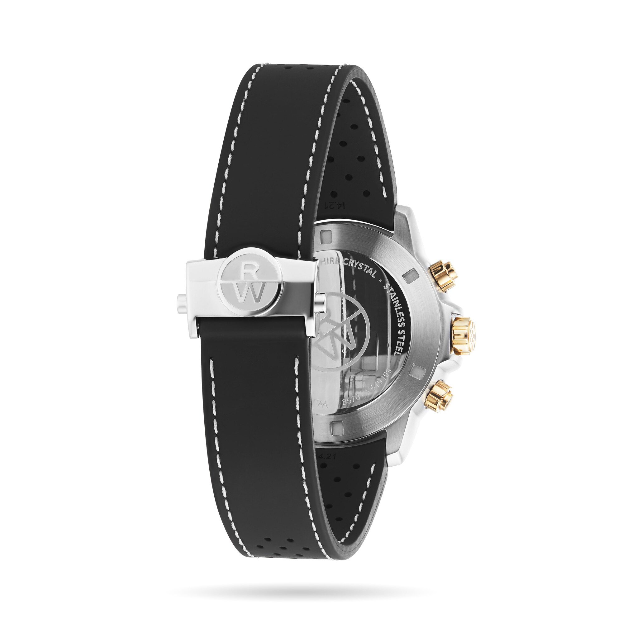 Replica Raymond Weil Tango Mens Black Rubber Strap Chronograph details 43mm 8570-RS1-20001