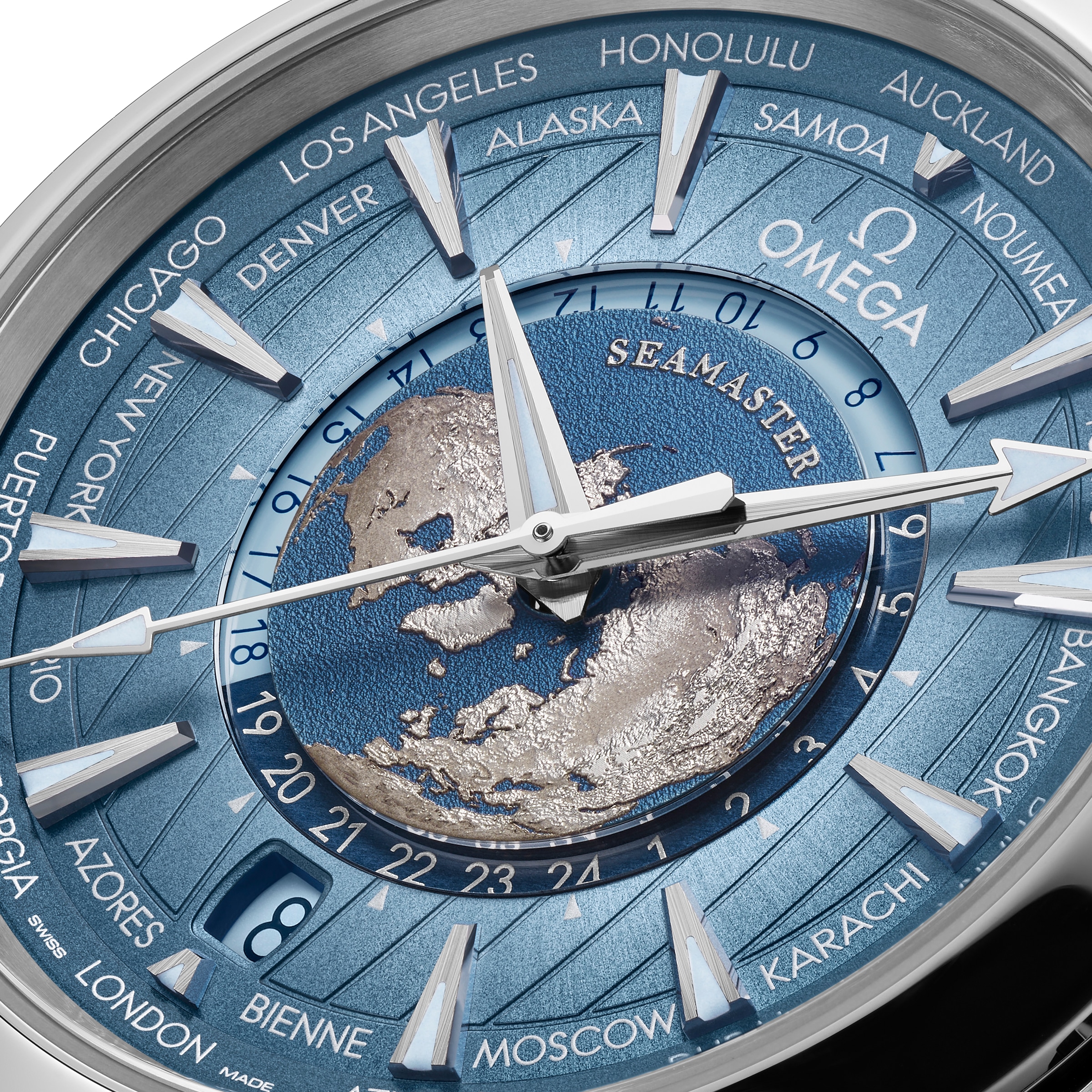 Replica Omega Seamaster Aqua Terra 150M Co-Axial Master Chronometer Gmt Worldtimer 43mm Summer Blue O22012432203002 5 Replica Omega Seamaster Aqua Terra 150M Co-Axial Master Chronometer Gmt Worldtimer 43mm Summer Blue O22012432203002