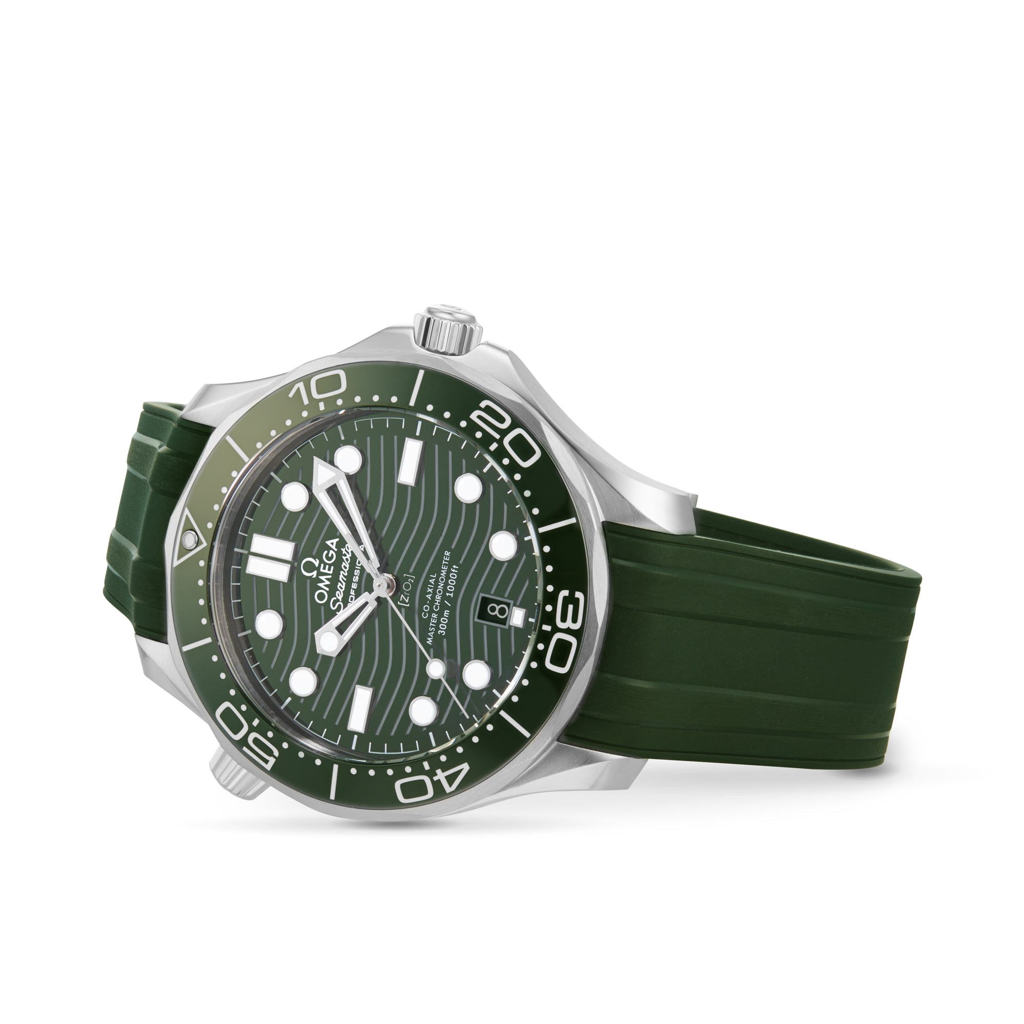 Replica Omega Seamaster Diver 300m Co-Axial Master Chronometer 42mm Mens details Green O21032422010001