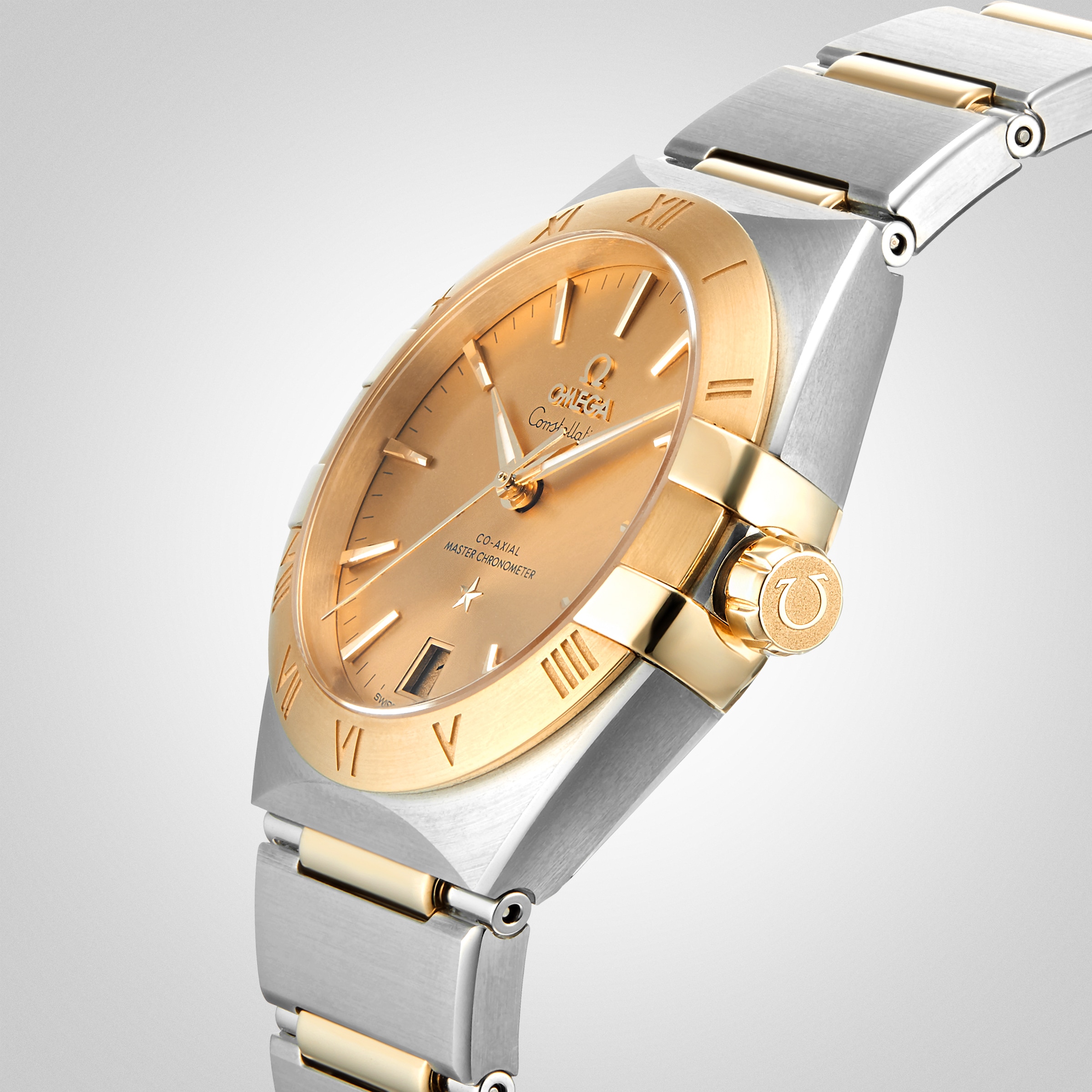 Replica Omega Constellation Co-Axial 36mm Mens details Gold O13120362008001