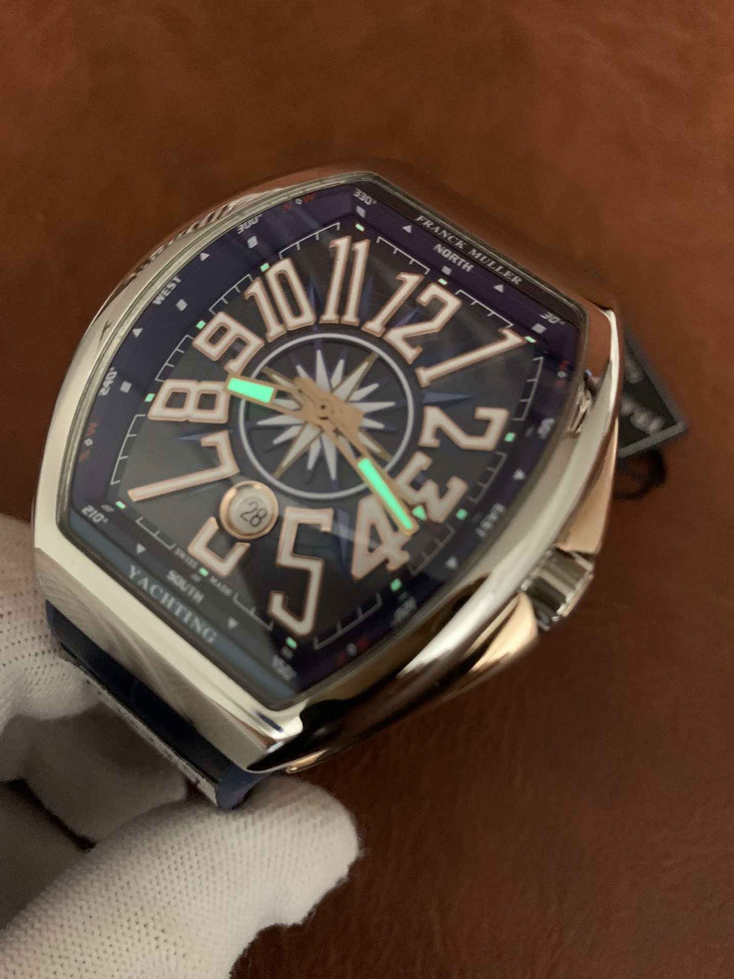 Replica Franck Muller Mens Vanguard Yachting V45-SC-DT-YACHT-AC-BL
