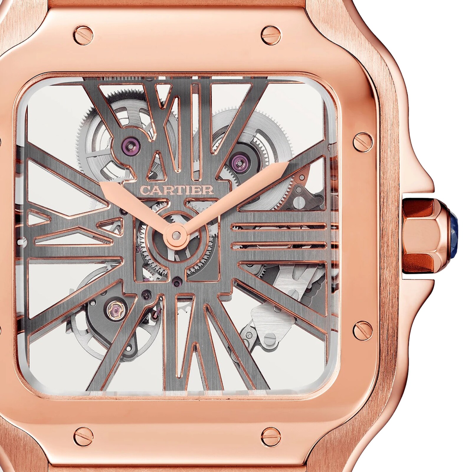 Replica Cartier Santos De Cartier details Large Model Manual Winding Rose Gold WHSA0016