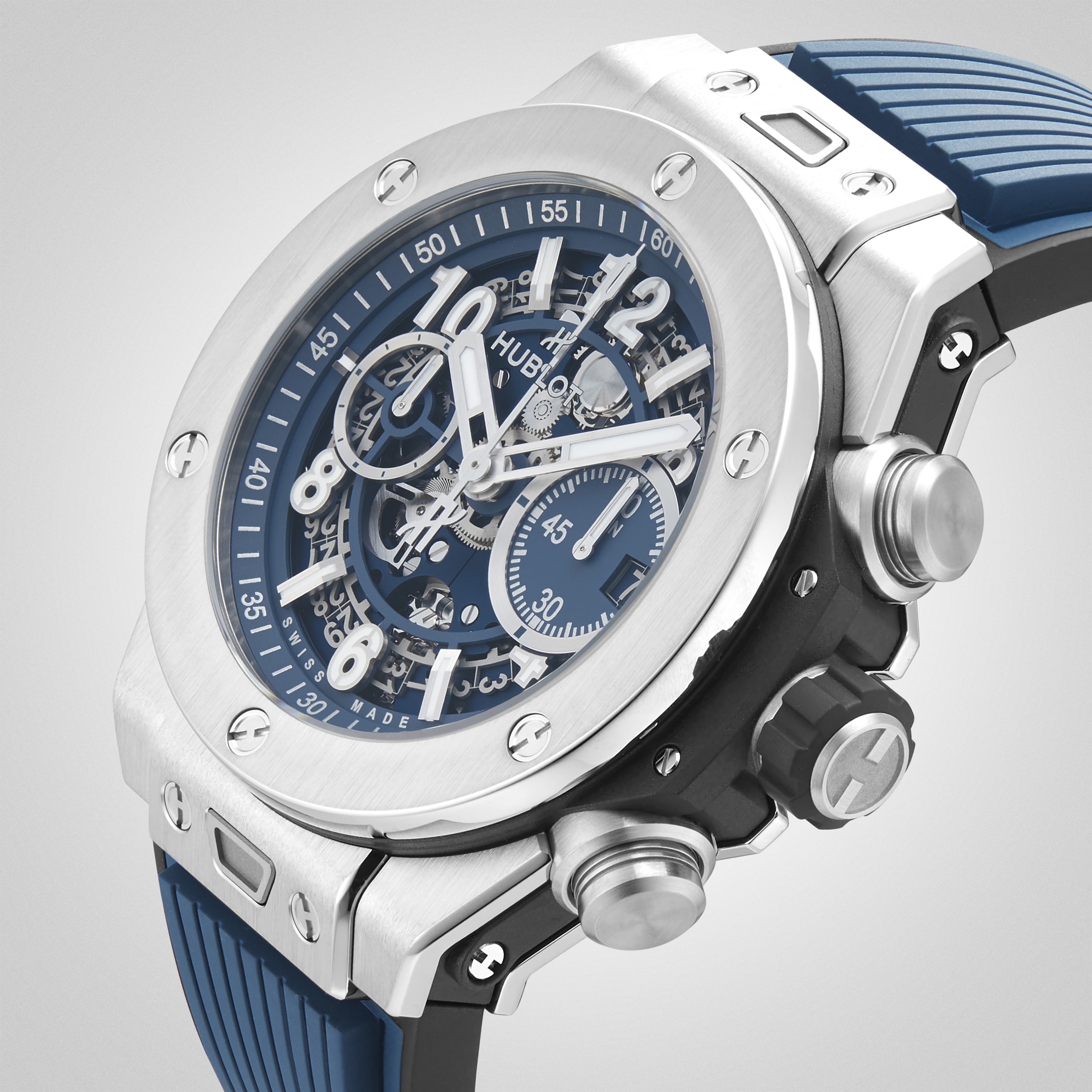 Replica Hublot Big Bang Unico Titanium Blue 44mm Mens details 421.NX.5170.RX 6 Replica Hublot Big Bang Unico Titanium Blue 44mm Mens details 421.NX.5170.RX