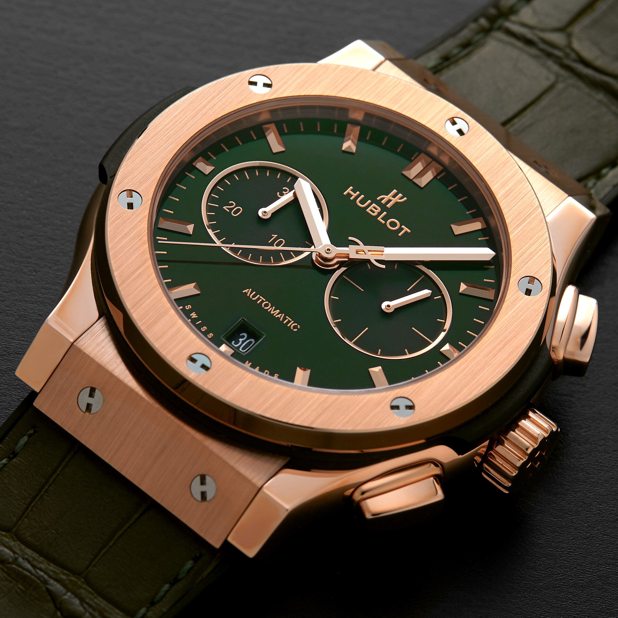 Replica Hublot Classic Fusion Chronograph King Gold Green Automatic 42mm 541.OX.8980.LR