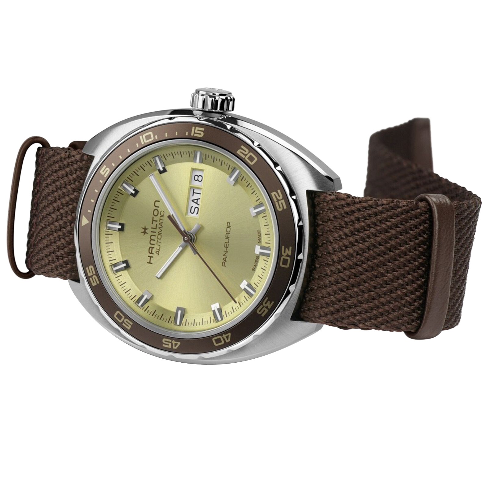 Replica Hamilton American Classic Pan Europ Day Date Automatic 42mm Mens details Green H35445860 6 Replica Hamilton American Classic Pan Europ Day Date Automatic 42mm Mens details Green H35445860
