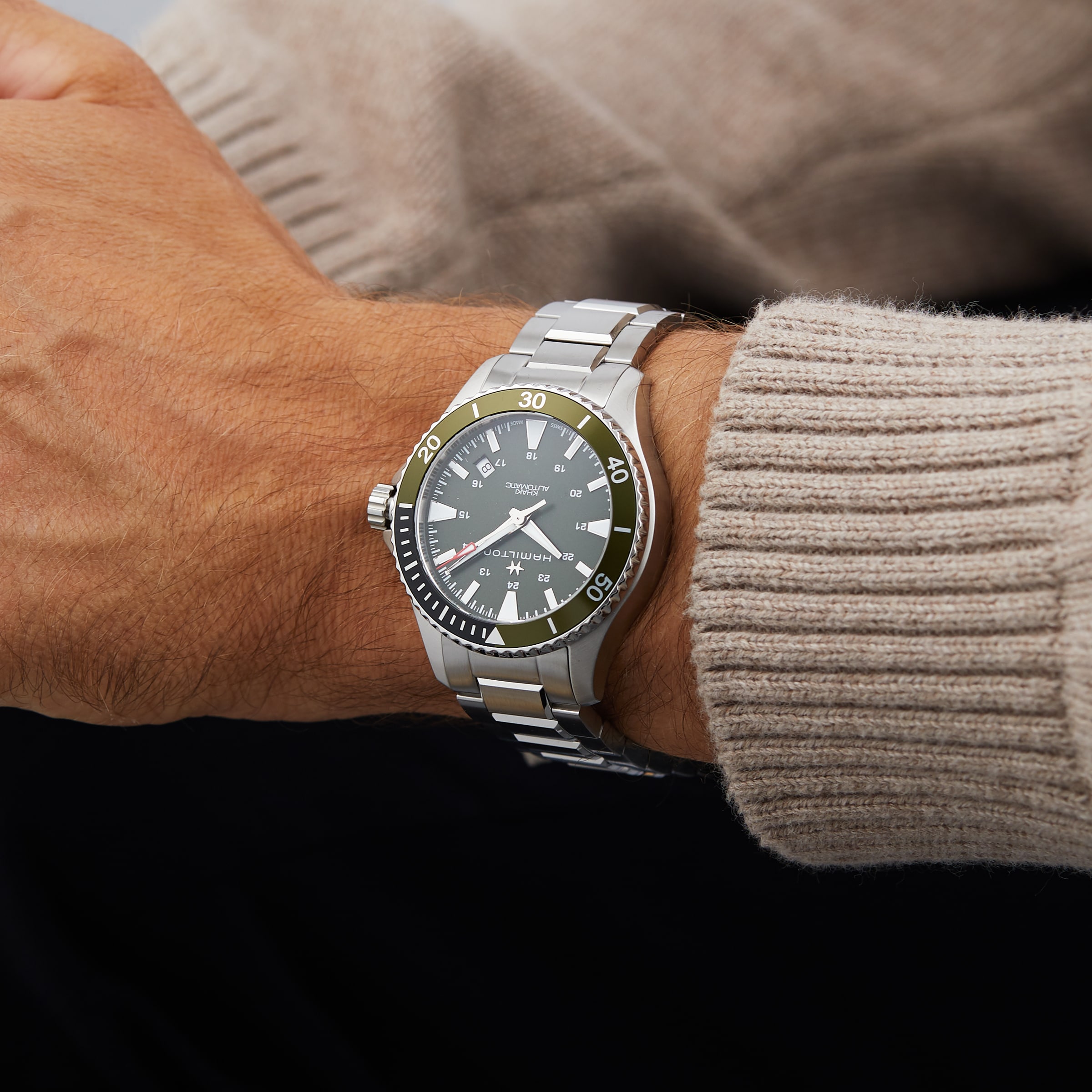 Replica Hamilton Khaki Navy Scuba Auto 40mm Mens details Green H82375161