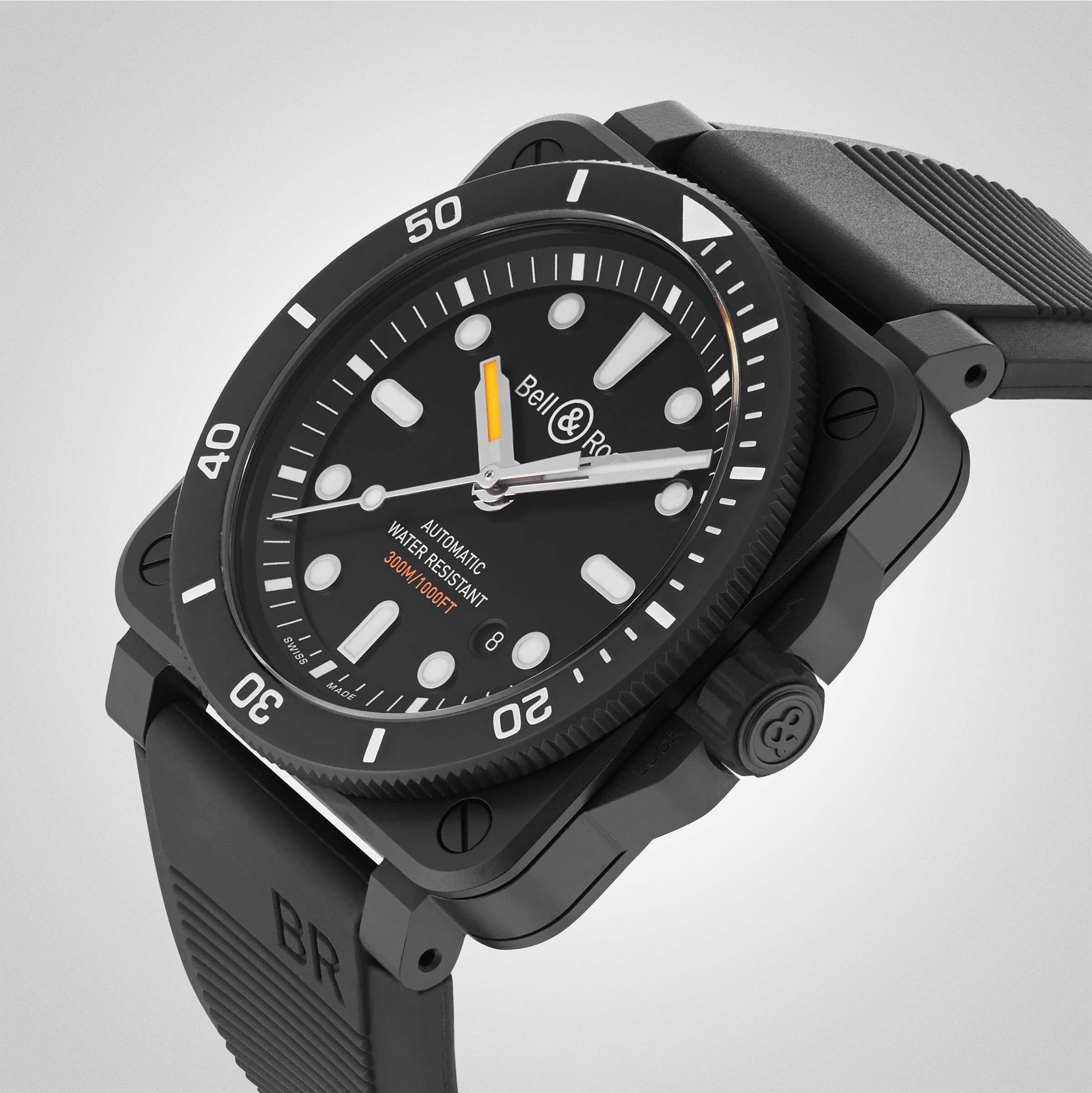 Replica Bell & Ross BR 03-92 Diver Black Matte 42mm Mens details BR0392-D-BL-CE/SRB