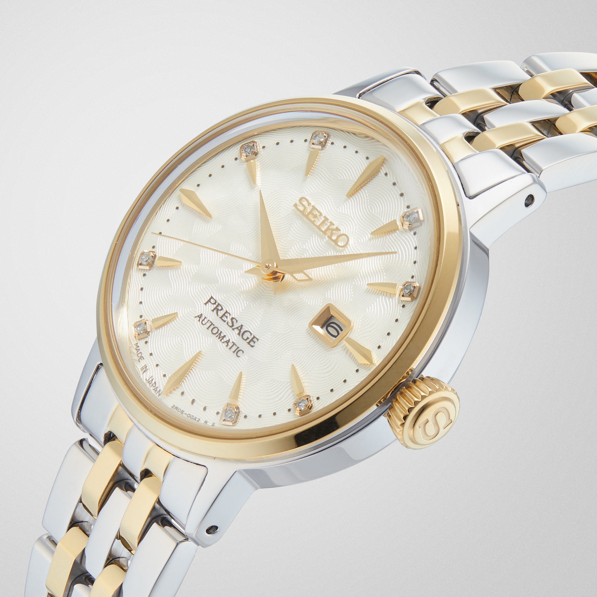 Replica Seiko Presage Cocktail Time 'White Lady' Diamond Twist Ladies details SRE010J1 6 Replica Seiko Presage Cocktail Time 'White Lady' Diamond Twist Ladies details SRE010J1