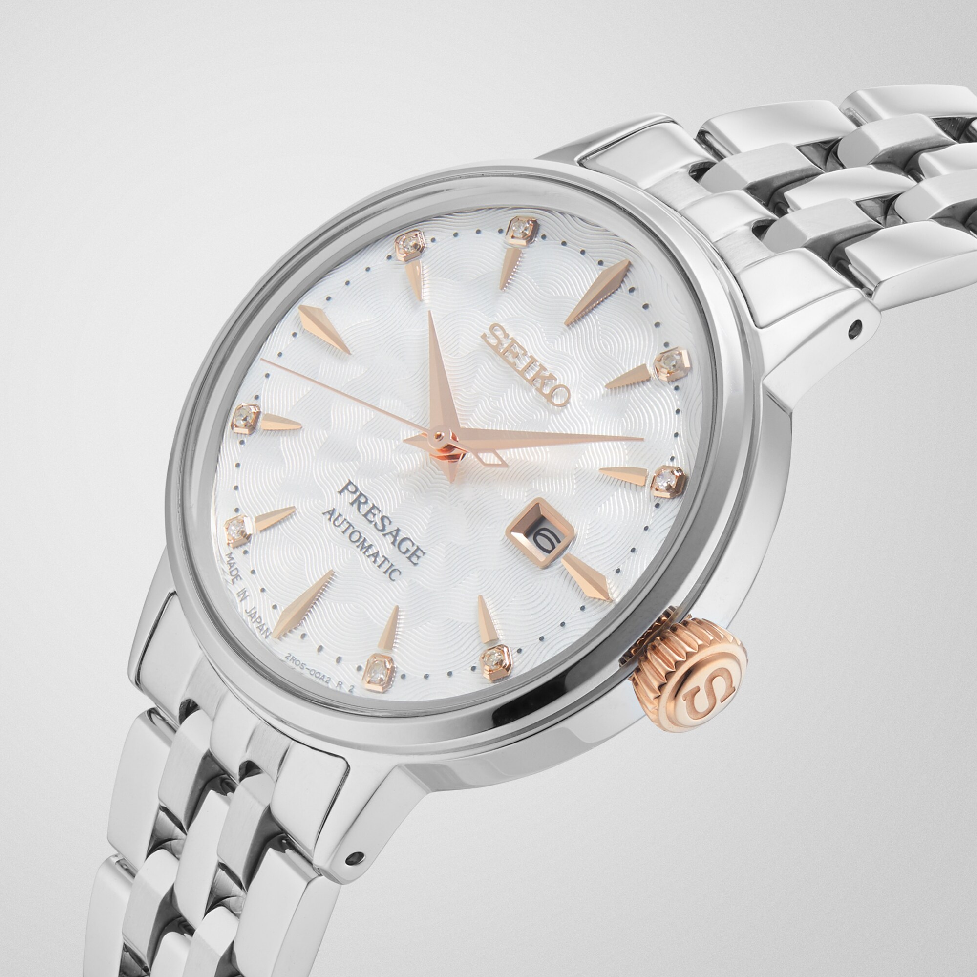 Replica Seiko Presage Cocktail Time 'Clover Club' Diamond Twist Ladies details SRE009J1