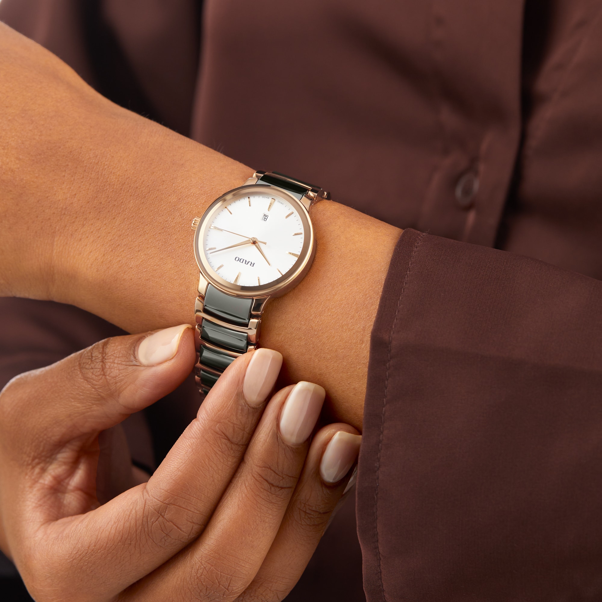 Replica Rado Centrix 30mm Stainless Steel Ladies details Silver R30024012