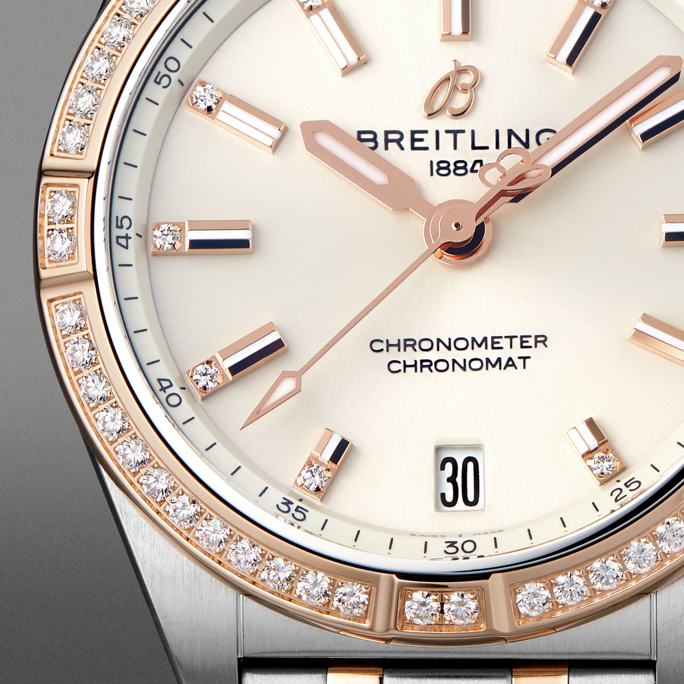 Replica Breitling Chronomat 32 Stainless Steel 18k Red Gold (gem-set) details U77310591A1U1 6 Replica Breitling Chronomat 32 Stainless Steel 18k Red Gold (gem-set) details U77310591A1U1