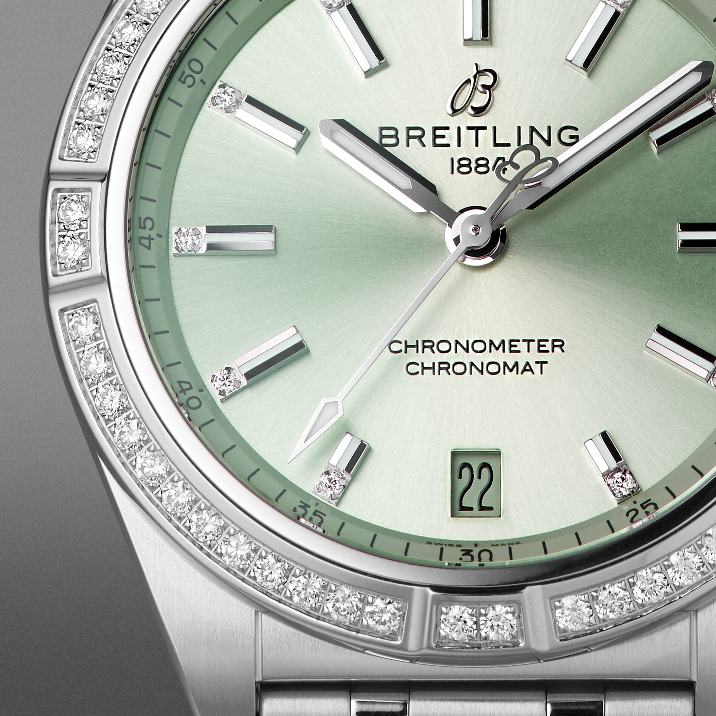 Replica Breitling Chronomat Automatic 36 - Mint Green details A10380591L1A1