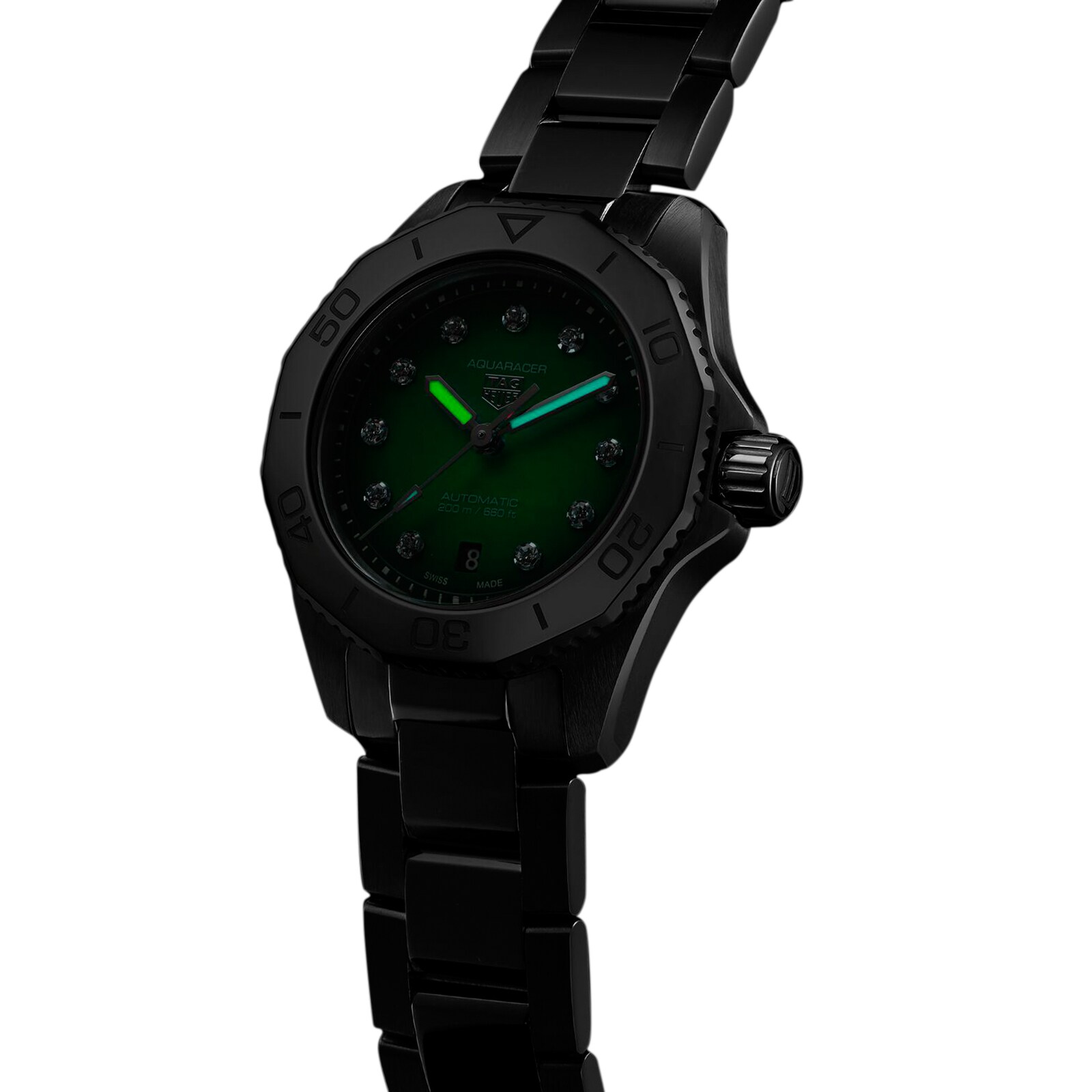 Replica TAG Heuer Aquaracer Professional 200 30mm Ladies details Green WBP2415.BA0622