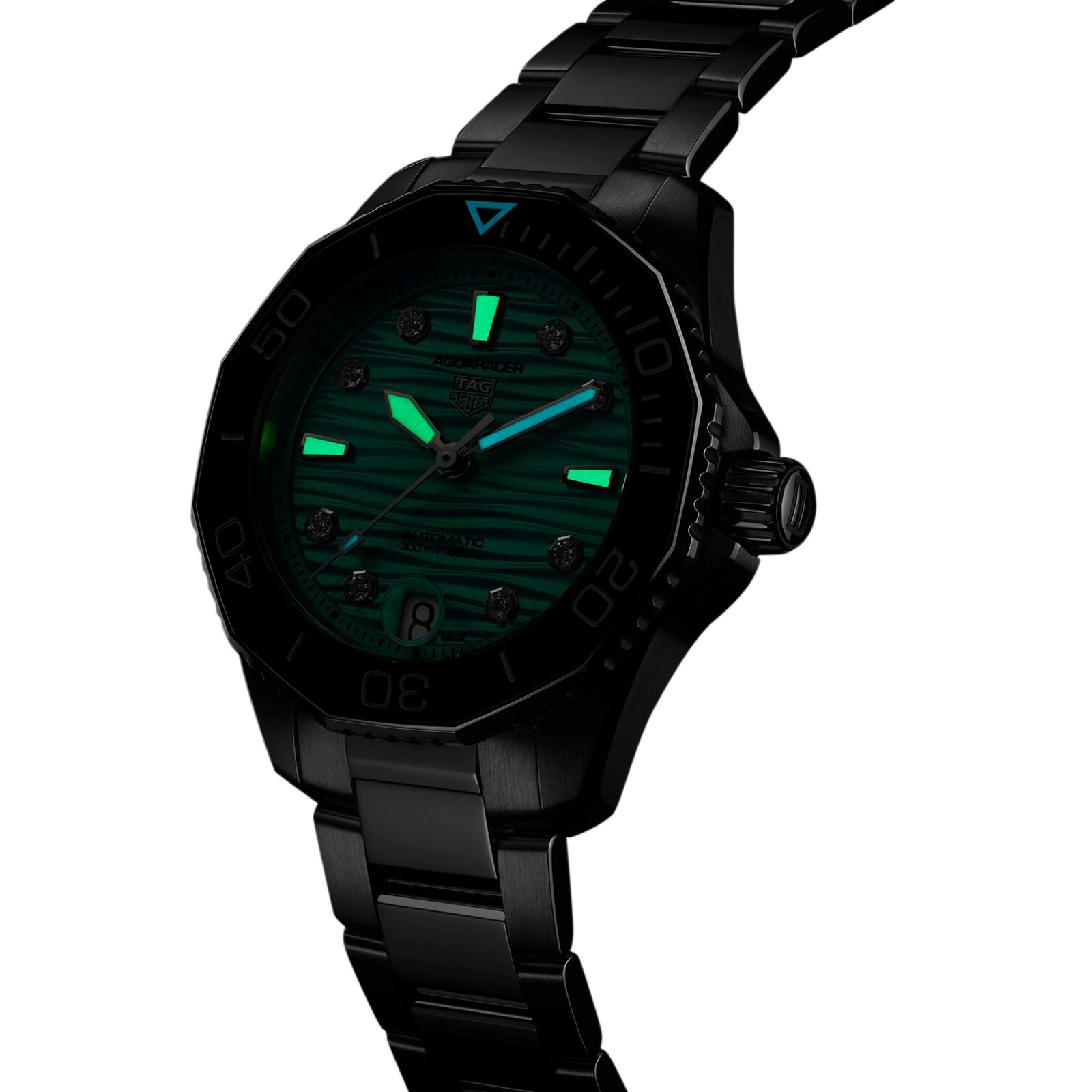 Replica TAG Heuer Aquaracer Professional 300 36mm Ladies details Turquoise WBP231K.BA0618