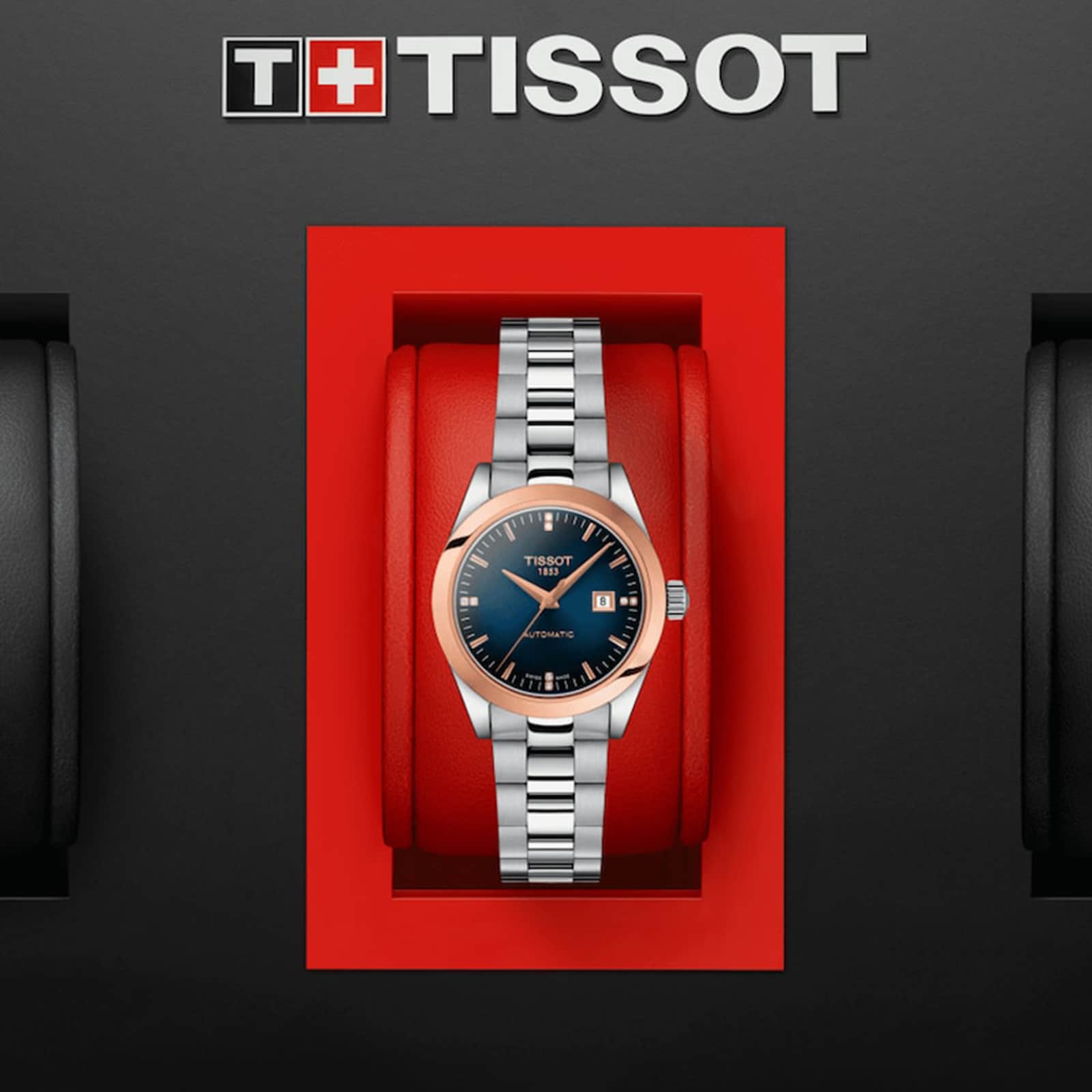 Replica Tissot T-My Lady Automatic 18K Gold bezel 29mm Ladies details Blue T9300074104600 6 Replica Tissot T-My Lady Automatic 18K Gold bezel 29mm Ladies details Blue T9300074104600