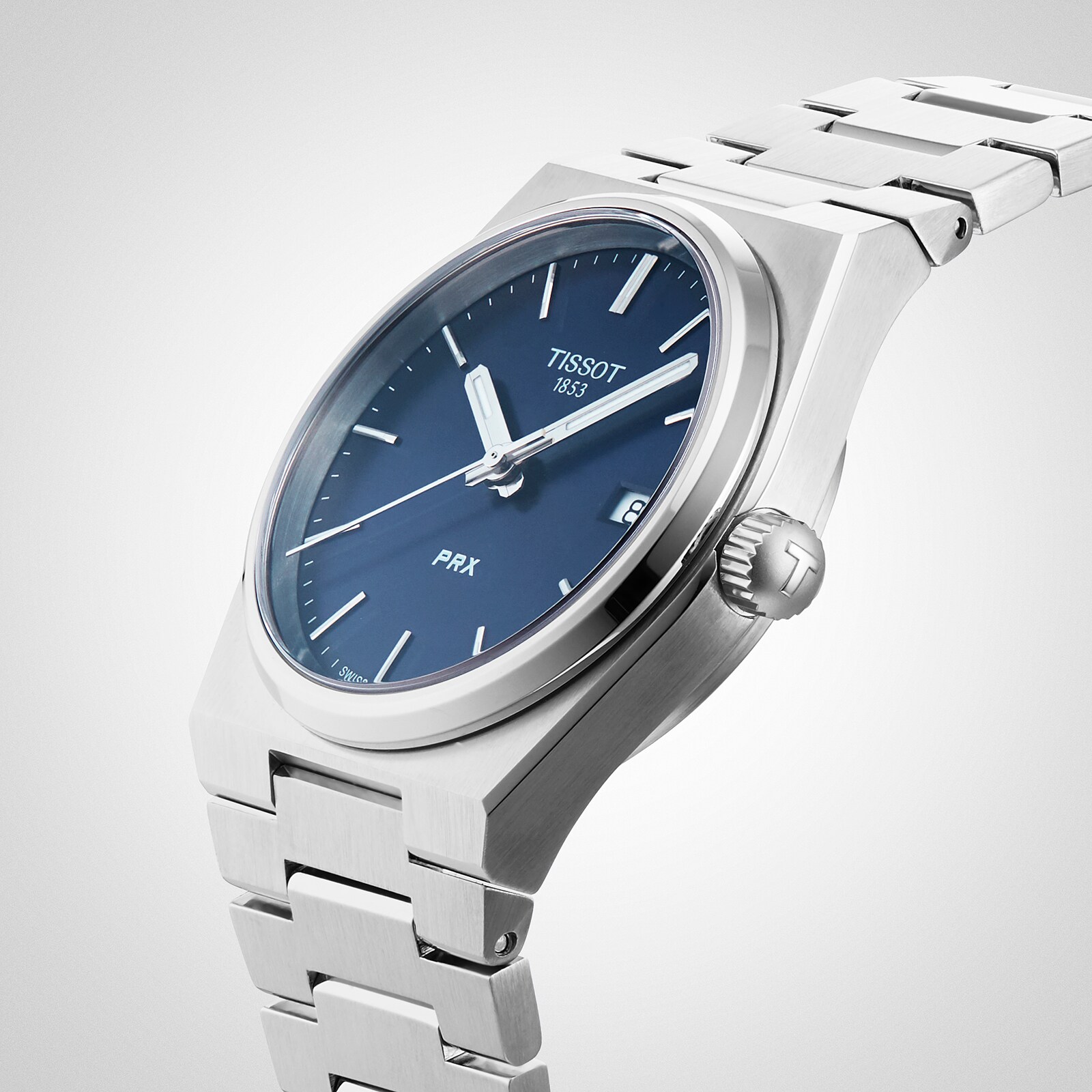 Replica Tissot T-Classic PRX 35mm Unisex details Blue T1372101104100