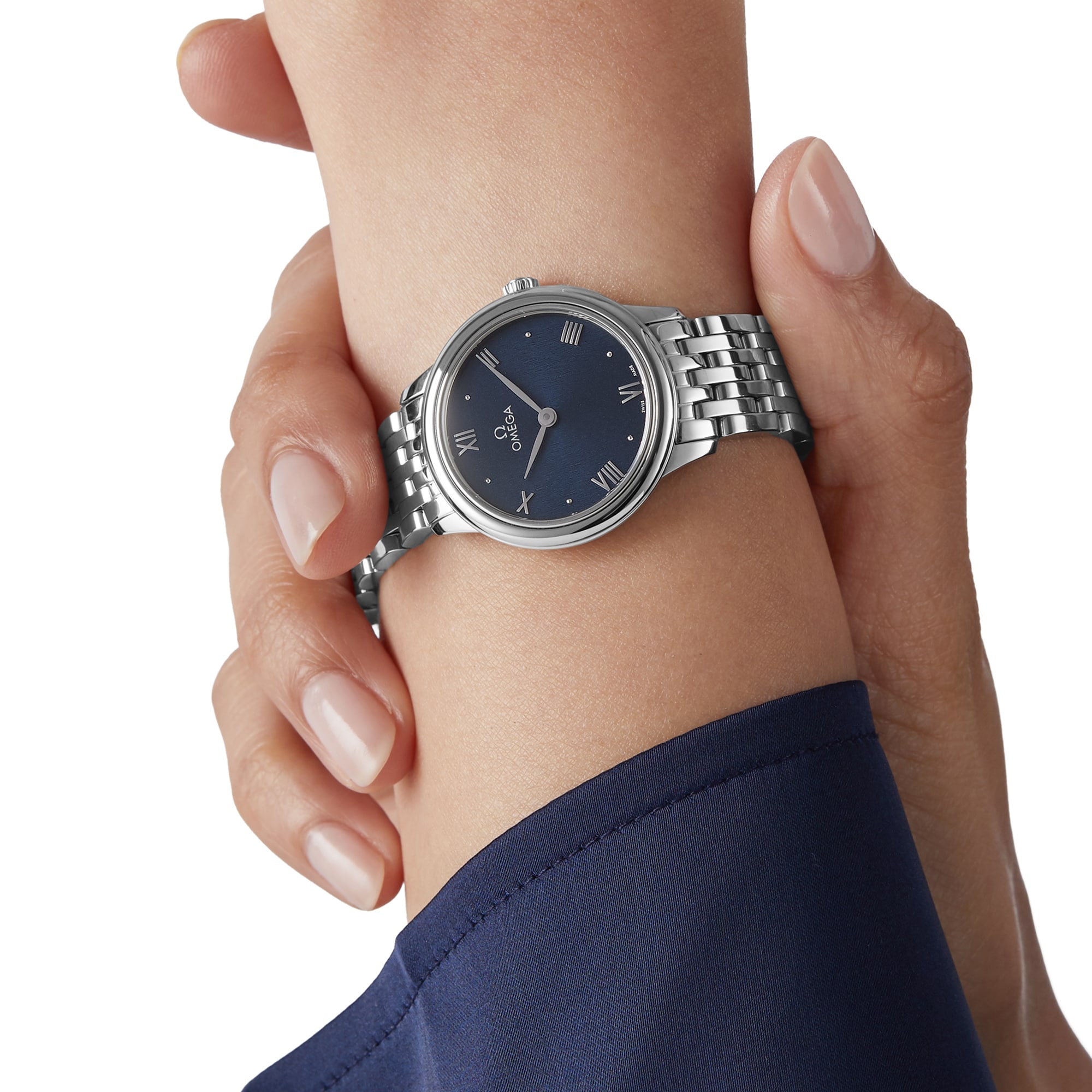 Replica Omega De Ville Prestige Quartz 27.5mm Ladies details Blue O43410286003002 6 Replica Omega De Ville Prestige Quartz 27.5mm Ladies details Blue O43410286003002