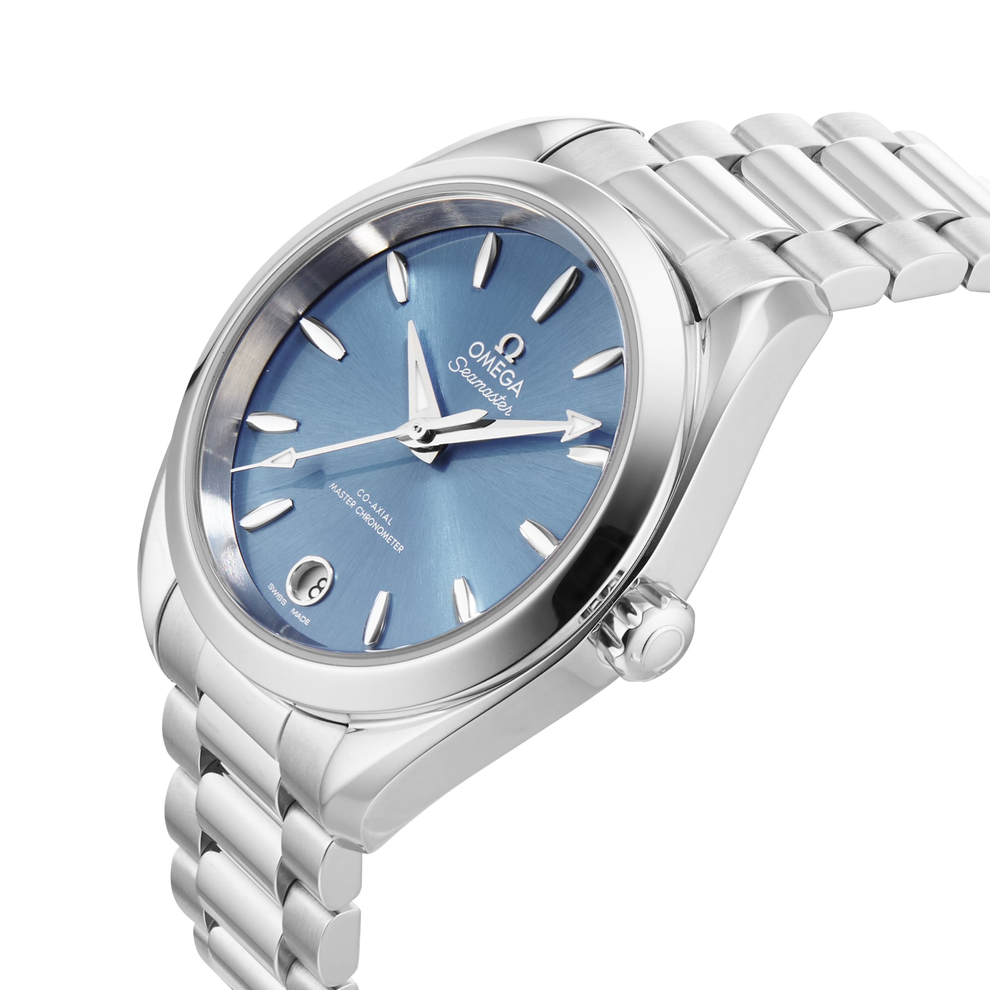 Replica Omega Seamaster Aqua Terra 150m Co-Axial Master Chronometer 34mm Ladies details Blue O22010342003002