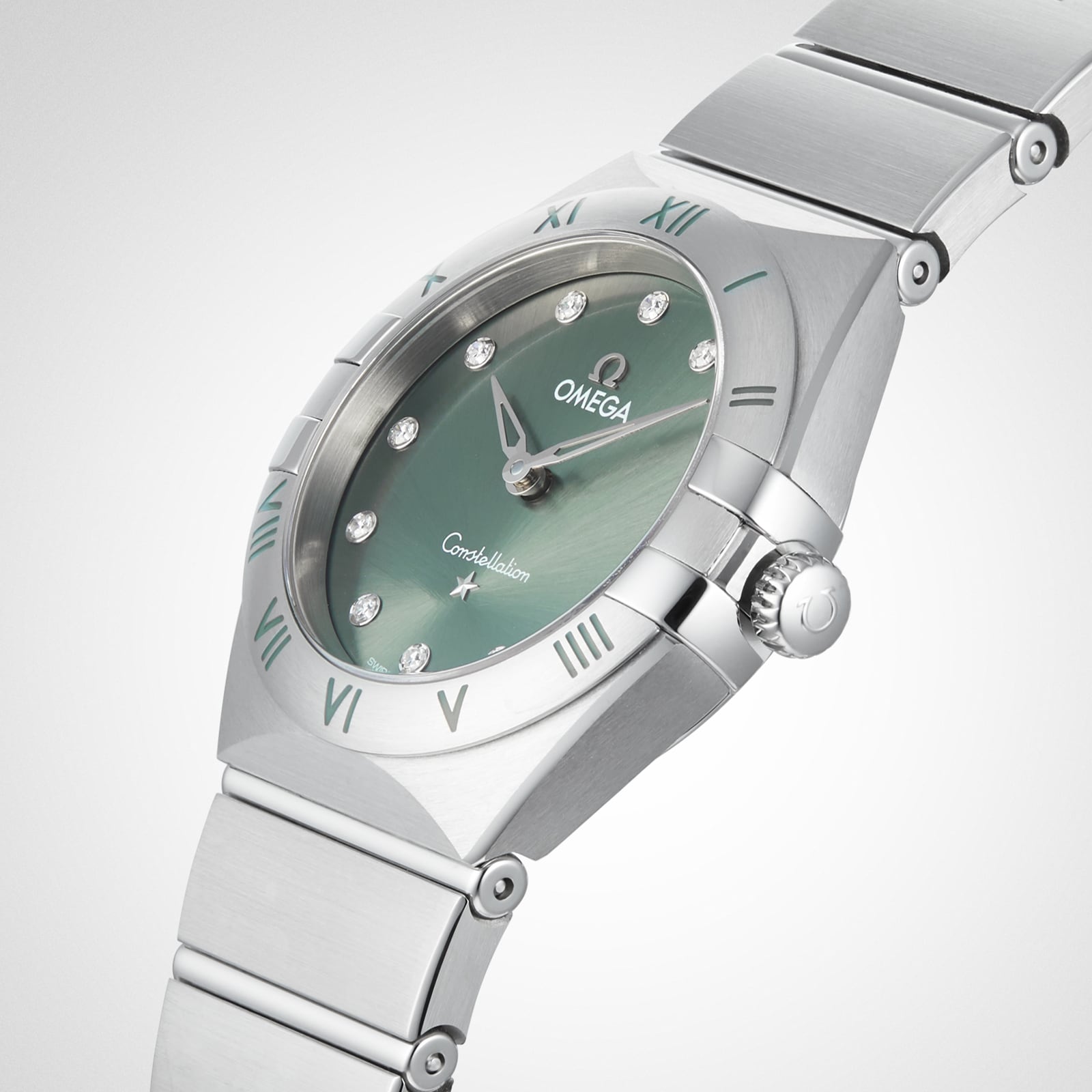 Replica Omega Constellation Co-Axial 28mm Ladies details Green O13110286060001 6 Replica Omega Constellation Co-Axial 28mm Ladies details Green O13110286060001