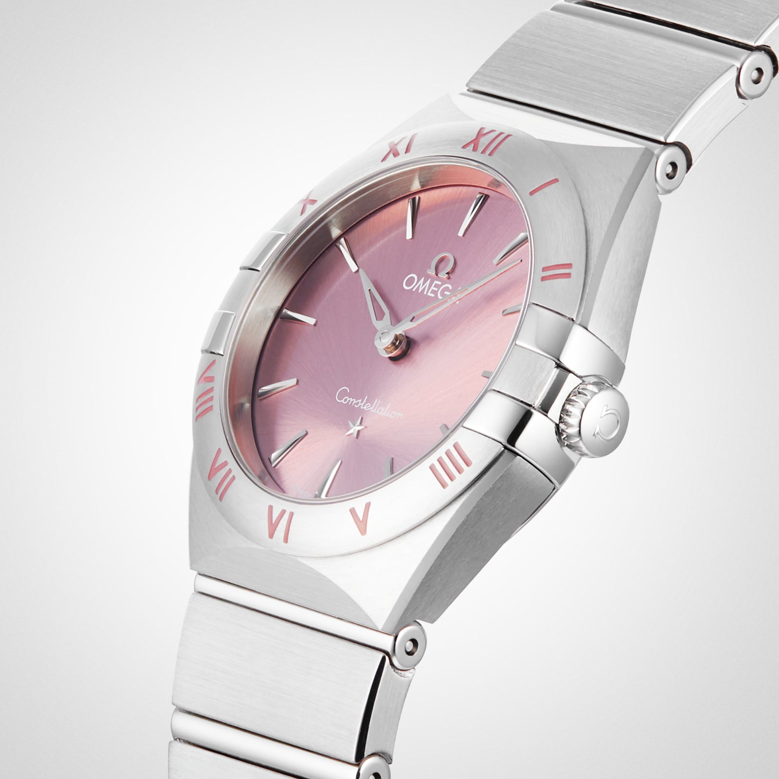 Replica Omega Constellation Quartz Steel 28mm Ladies details Pink O13110286011001 6 Replica Omega Constellation Quartz Steel 28mm Ladies details Pink O13110286011001