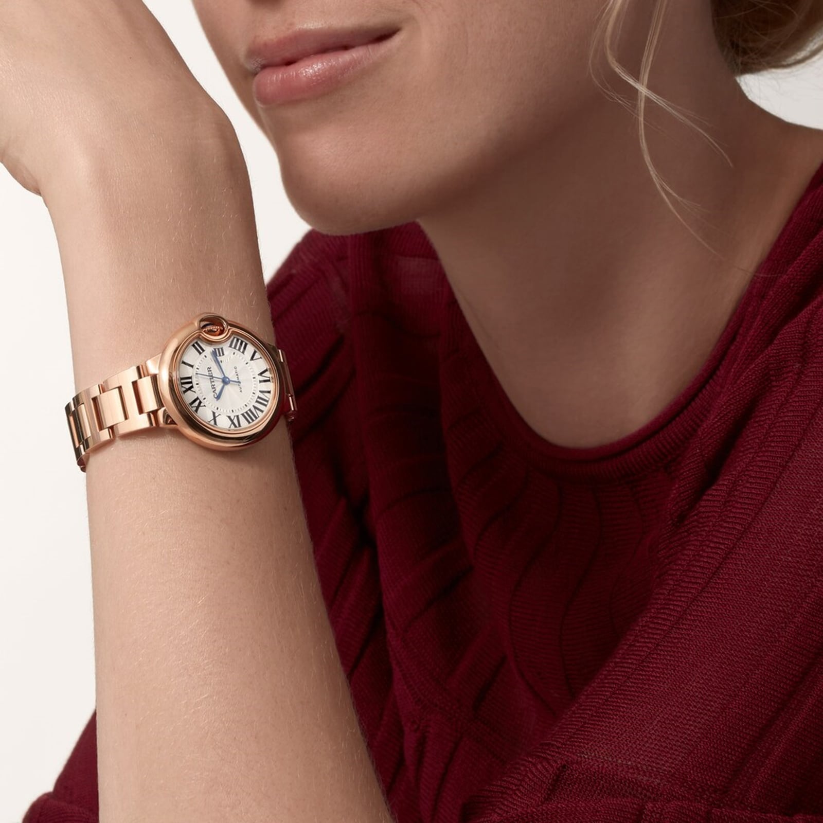 Replica Cartier Ballon Bleu De Cartier details 33mm Mechanical Movement With Automatic Winding Rose Gold WGBB0042 6 Replica Cartier Ballon Bleu De Cartier details 33mm Mechanical Movement With Automatic Winding Rose Gold WGBB0042