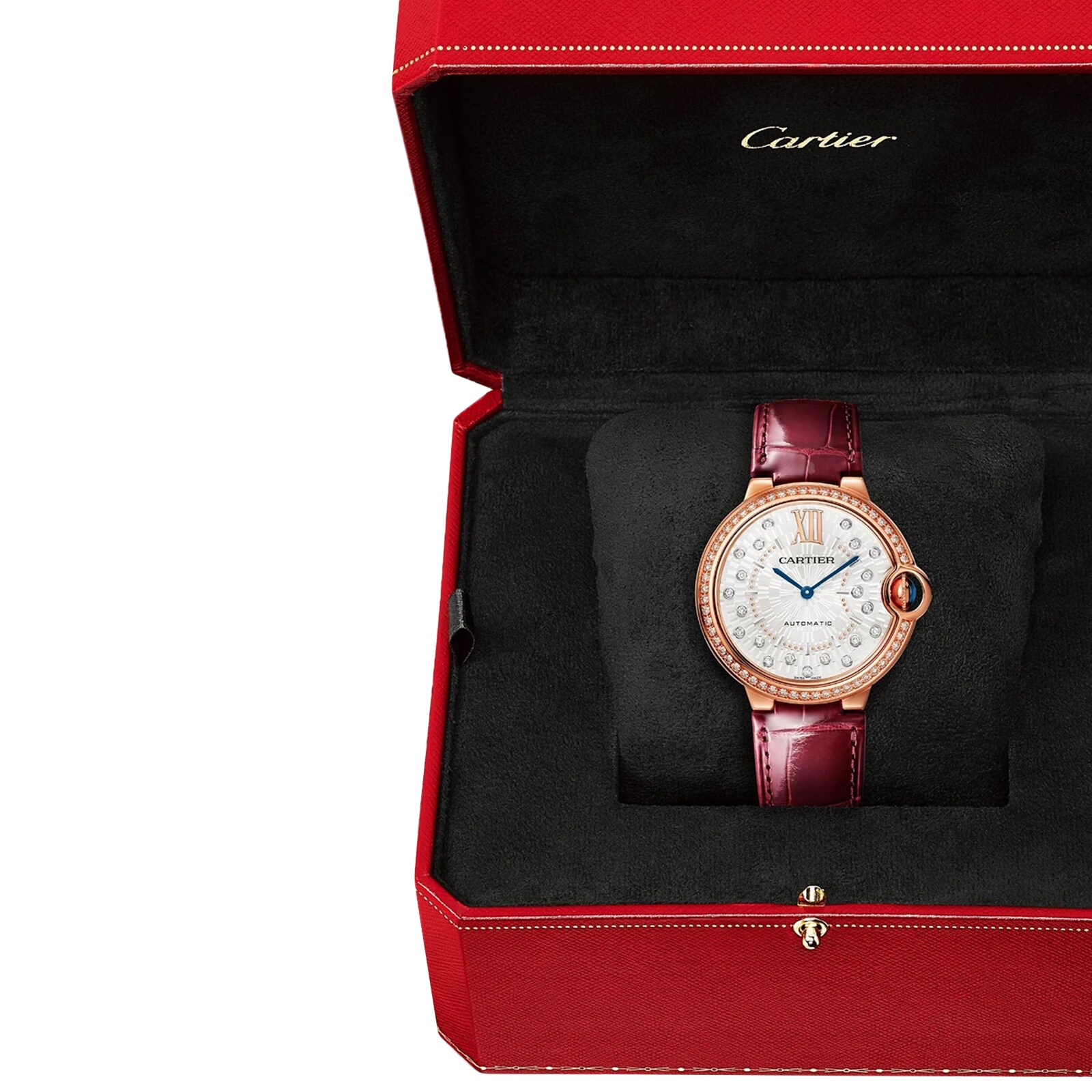 Replica Cartier Ballon Bleu De Cartier details 36mm Automatic Mechanical Movement Rose Gold Diamonds Leather WJBB0081 6 Replica Cartier Ballon Bleu De Cartier details 36mm Automatic Mechanical Movement Rose Gold Diamonds Leather WJBB0081
