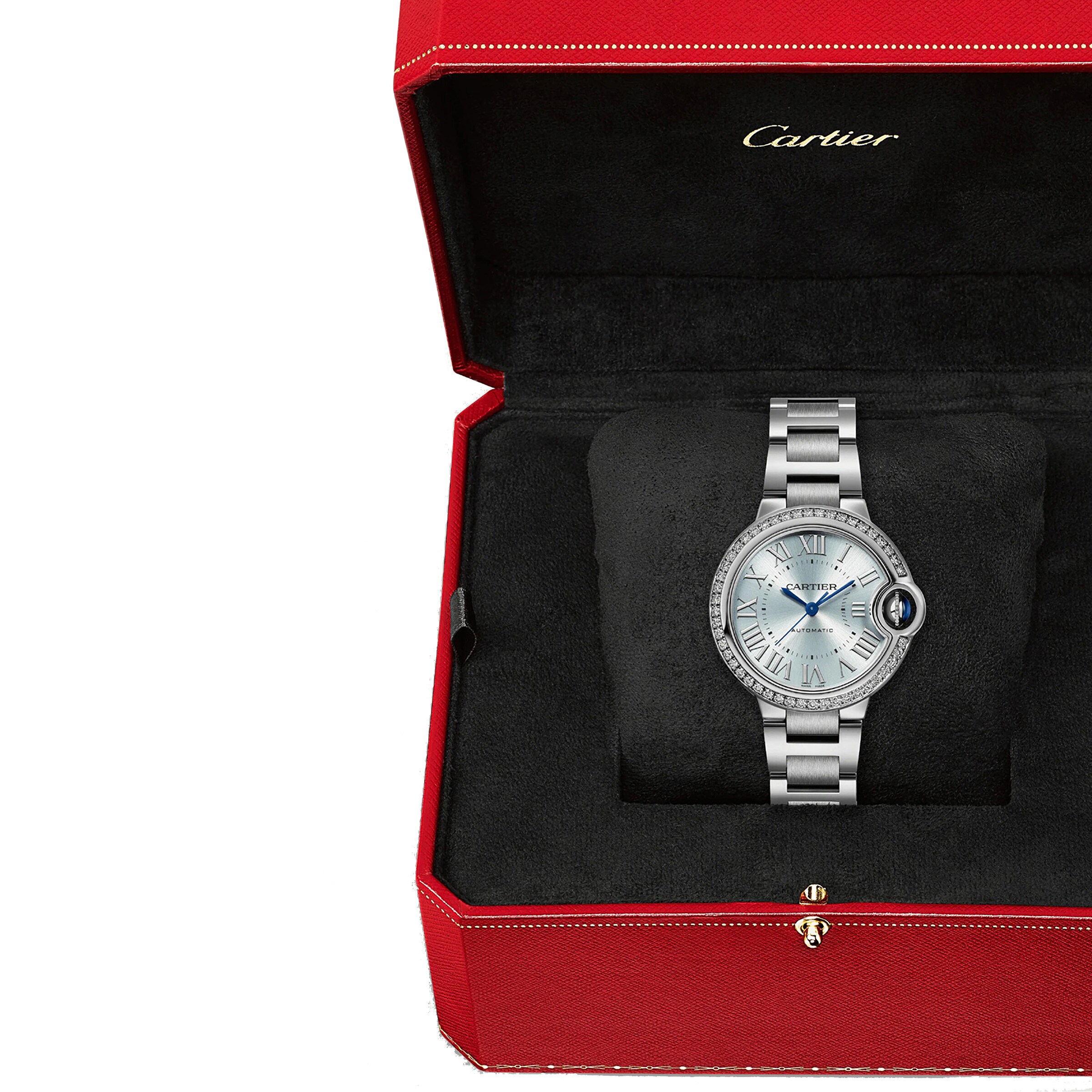 Replica Cartier Ballon Bleu De Cartier details 33mm Automatic Movement Steel Diamonds W4BB0028 6 Replica Cartier Ballon Bleu De Cartier details 33mm Automatic Movement Steel Diamonds W4BB0028