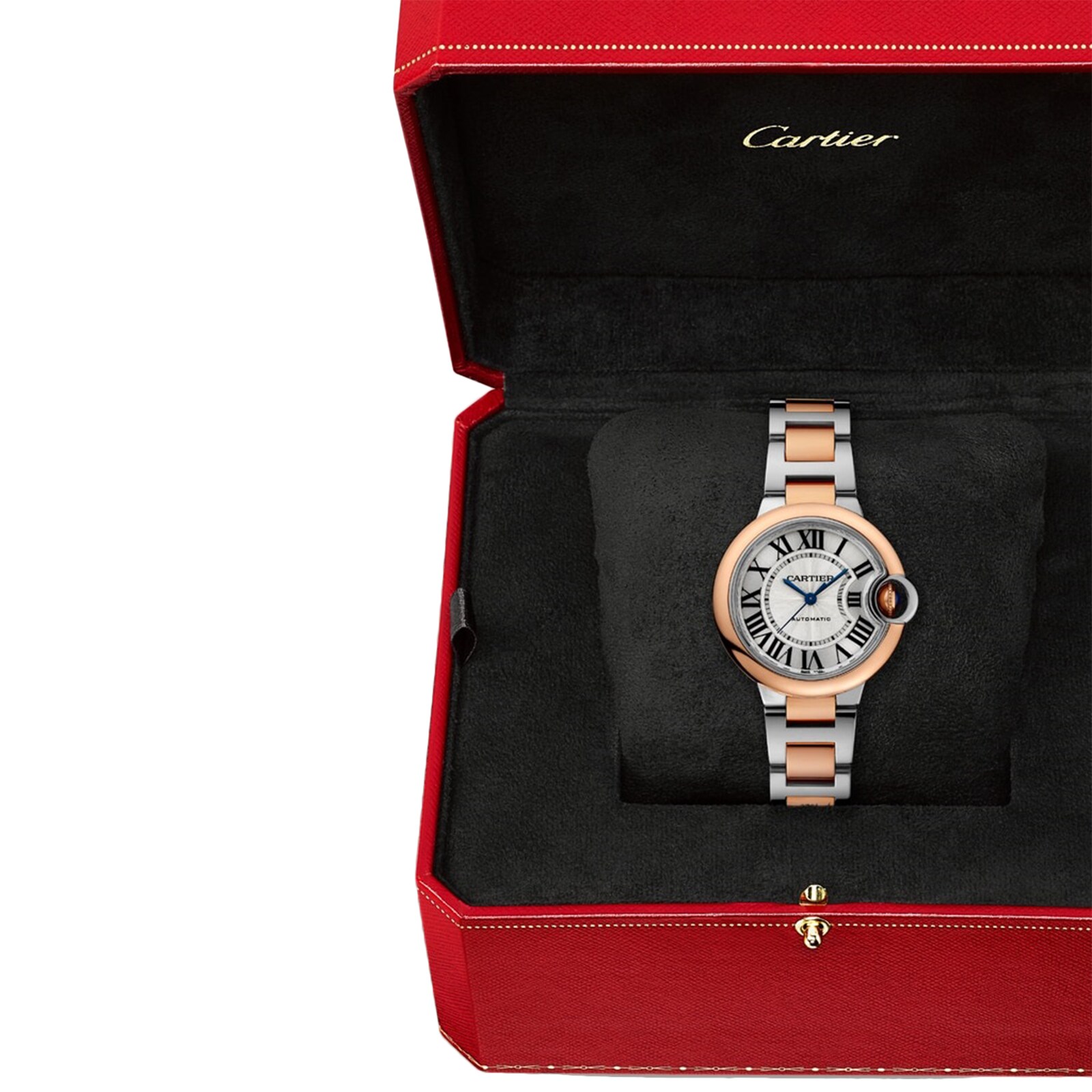 Replica Cartier Ballon Bleu De Cartier details 33mm Mechanical Movement With Automatic Winding Steel Rose Gold W2BB0032