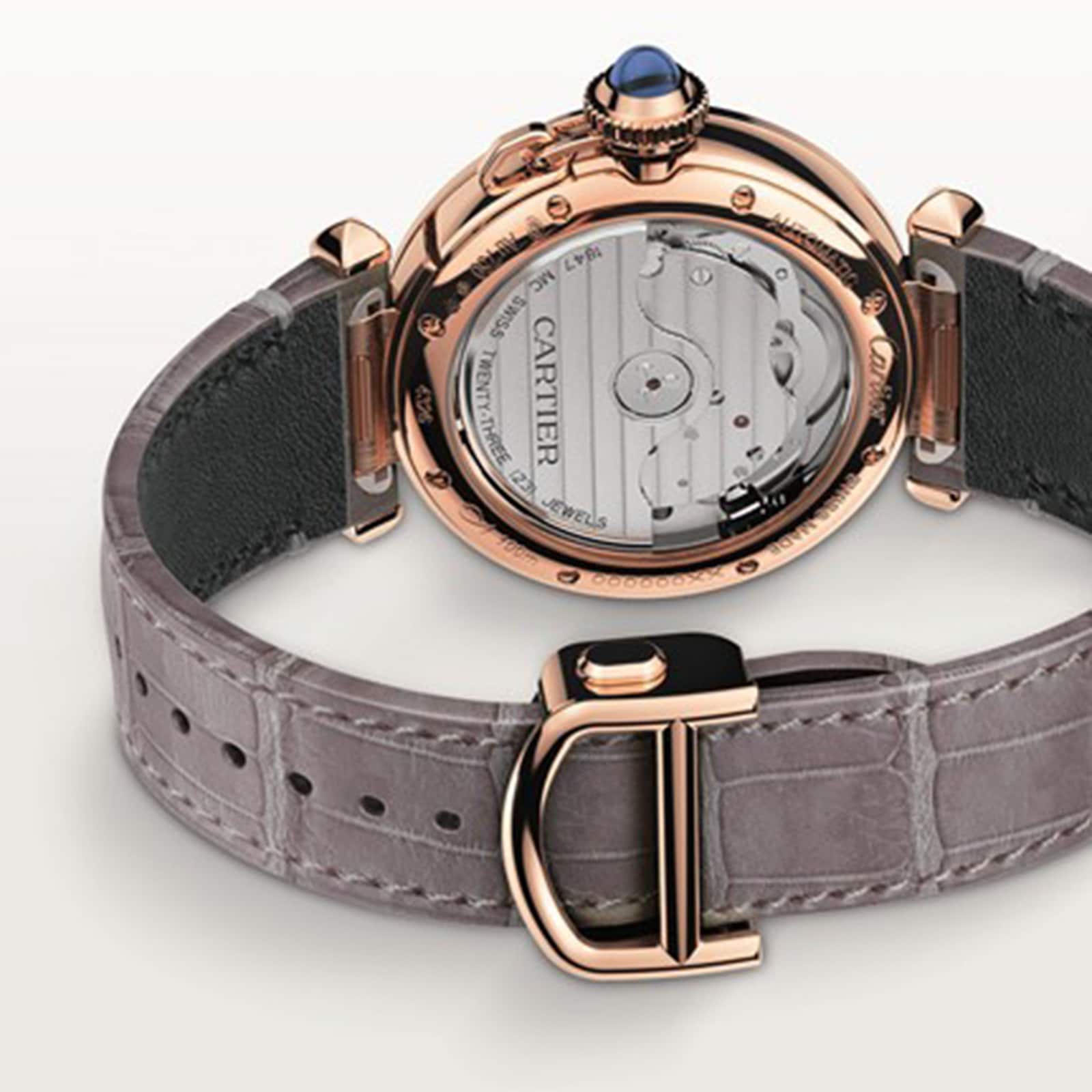 Replica Cartier Pasha De Cartier details 35mm Automatic Movement Rose Gold 2 Interchangeable Leather Straps WGPA0014 6 Replica Cartier Pasha De Cartier details 35mm Automatic Movement Rose Gold 2 Interchangeable Leather Straps WGPA0014