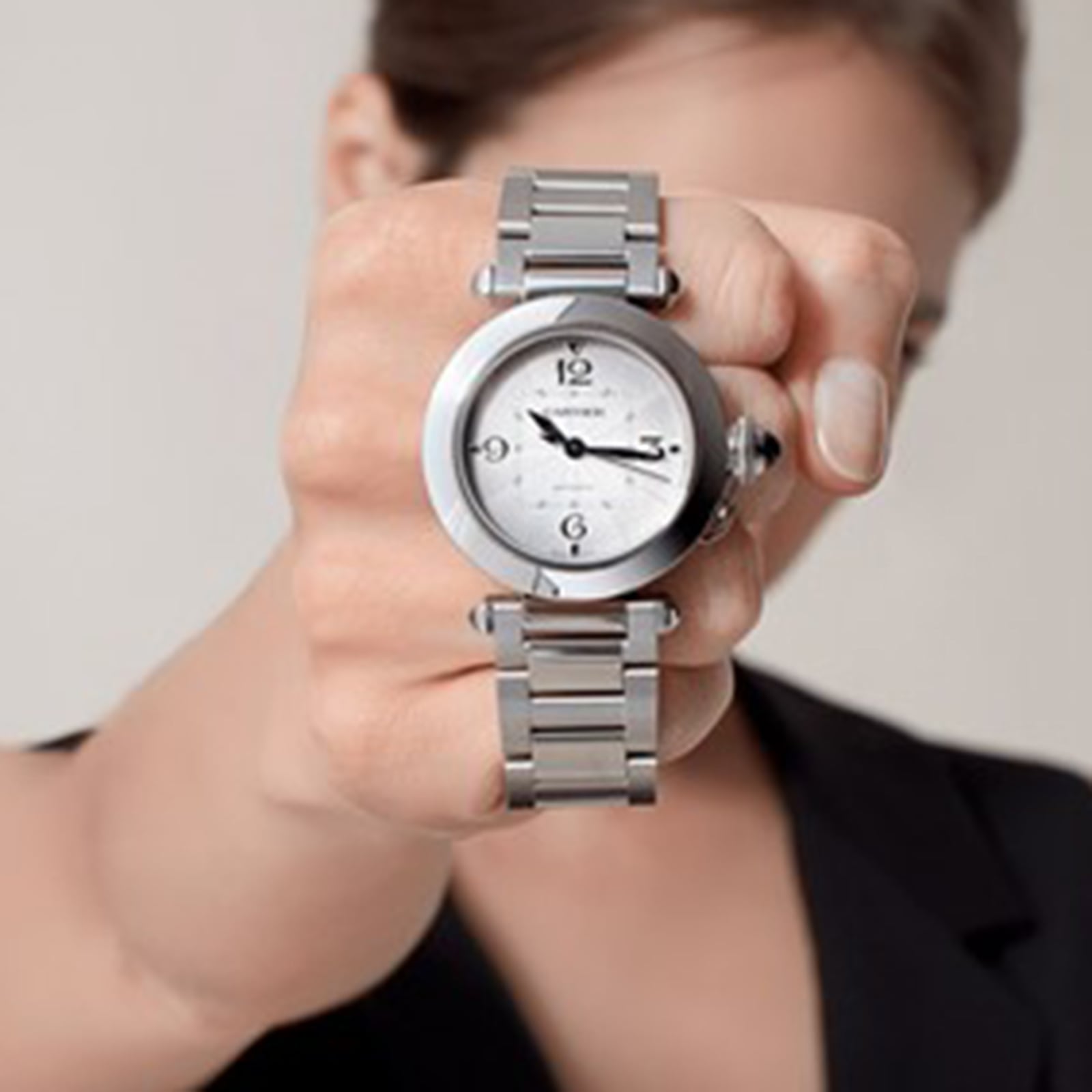 Replica Cartier Pasha De Cartier details 35mm Automatic Movement Steel Interchangeable Metal And Leather Straps WSPA0013