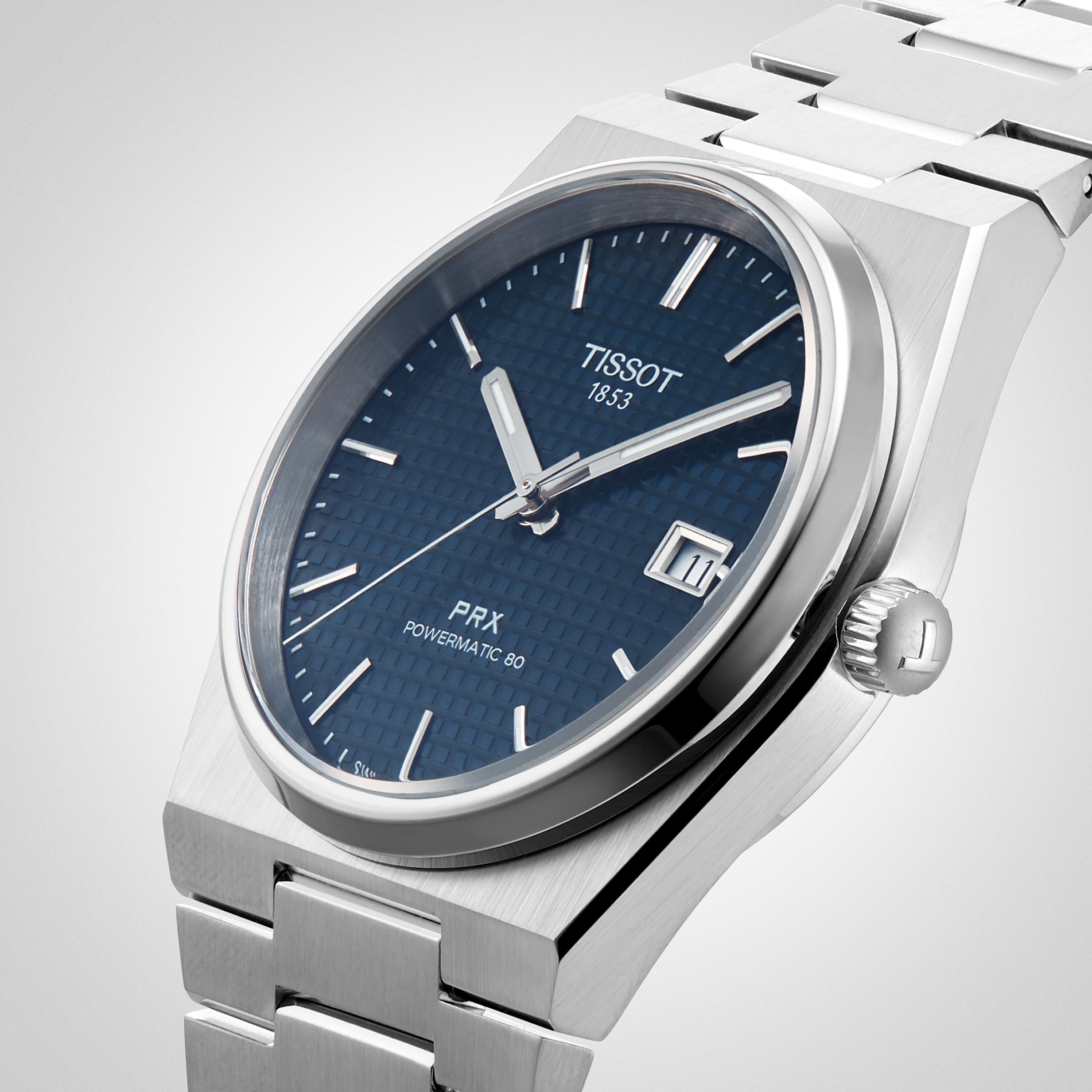 Replica Tissot T-Classic PRX Powermatic 80 40mm Mens details Blue T1374071104100 6 Replica Tissot T-Classic PRX Powermatic 80 40mm Mens details Blue T1374071104100