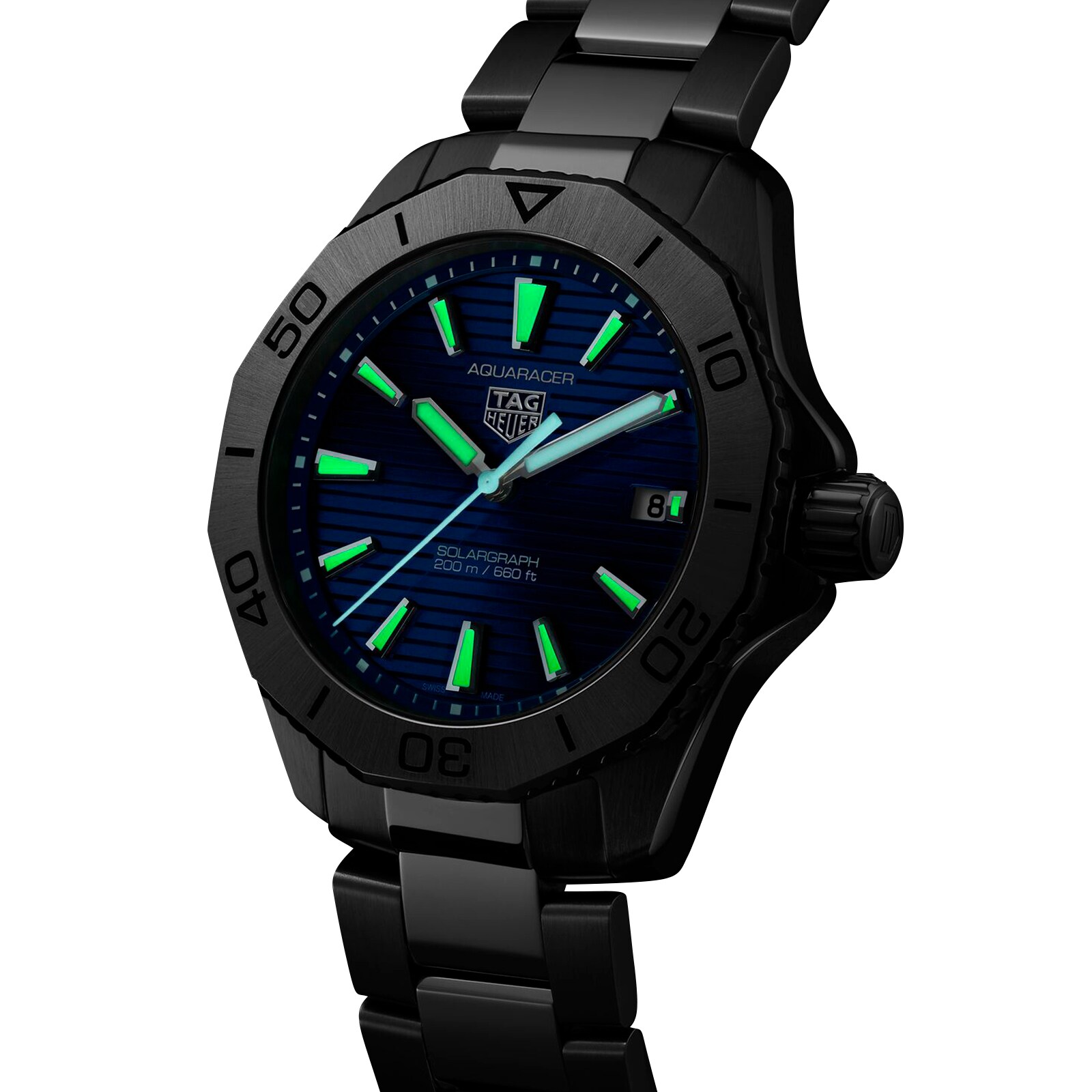 Replica TAG Heuer Aquaracer Professional 200 Solargraph 40mm Mens details Blue WBP1113.BA0000 6 Replica TAG Heuer Aquaracer Professional 200 Solargraph 40mm Mens details Blue WBP1113.BA0000