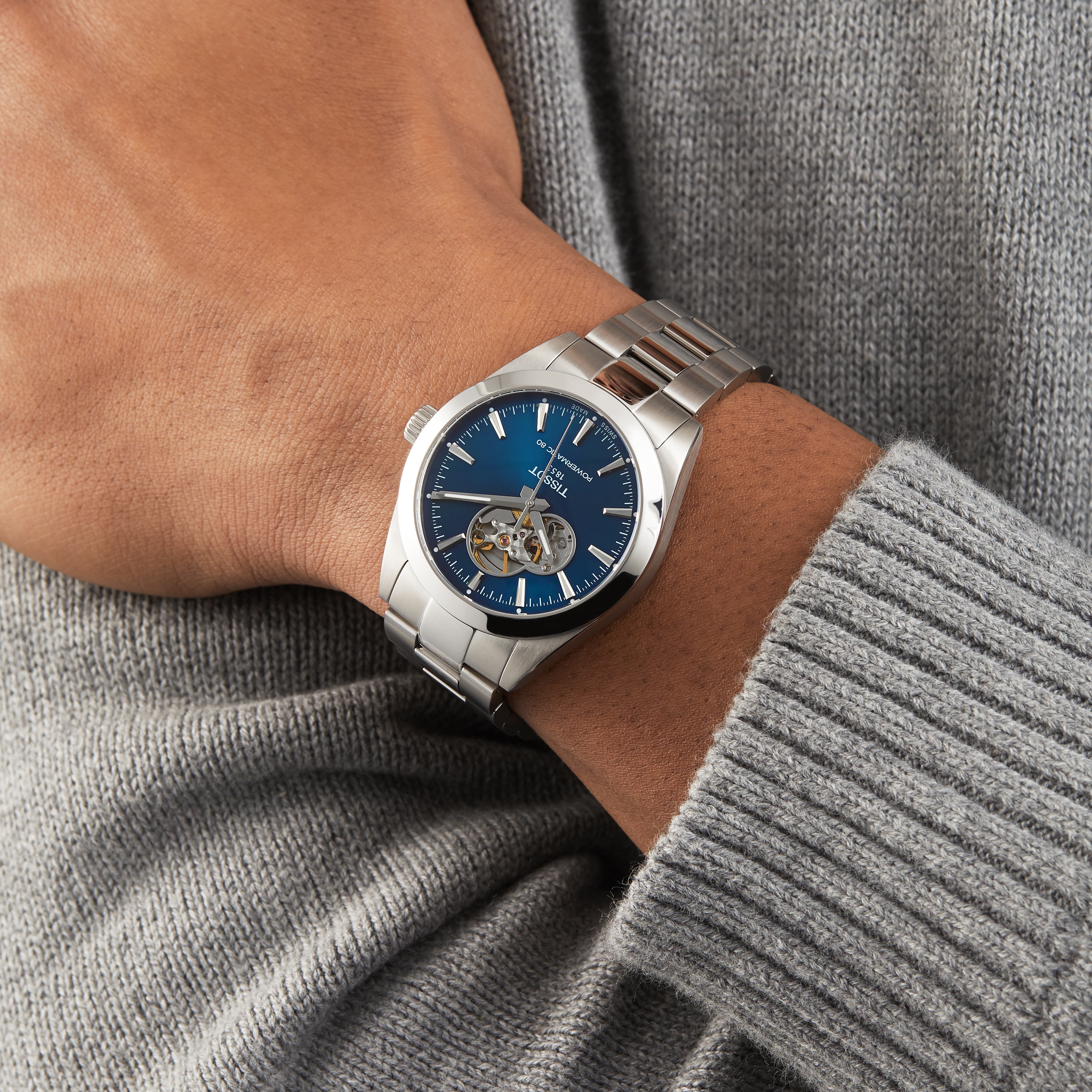 Replica Tissot T-Classic Gentleman Open Heart 40mm Mens details T1274071104101 6 Replica Tissot T-Classic Gentleman Open Heart 40mm Mens details T1274071104101